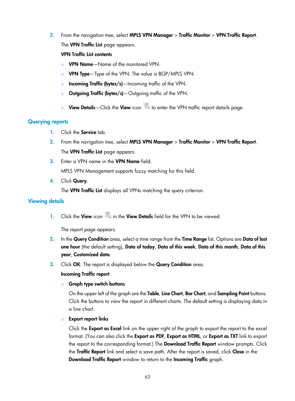 Querying reports, Viewing details | H3C Technologies H3C Intelligent Management Center User Manual | Page 72 / 273