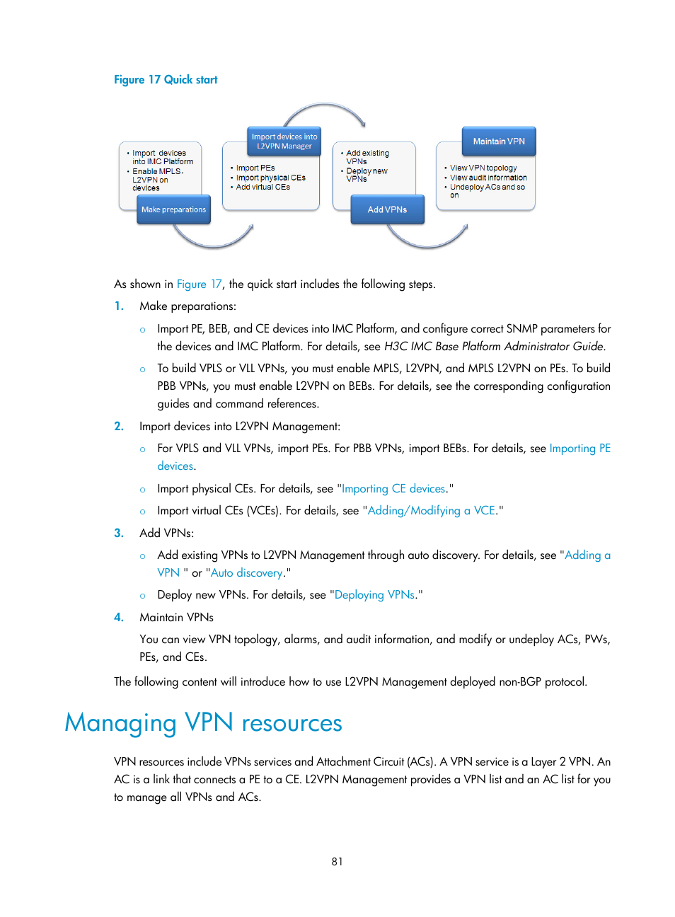 Managing vpn resources | H3C Technologies H3C Intelligent Management Center User Manual | Page 91 / 273