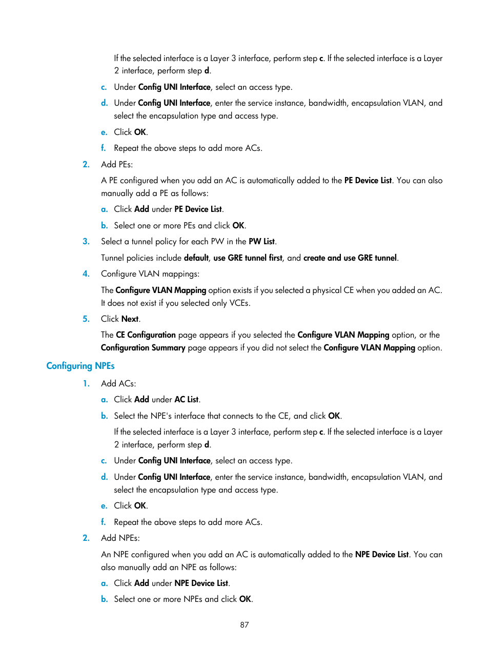 Configuring npes | H3C Technologies H3C Intelligent Management Center User Manual | Page 97 / 273