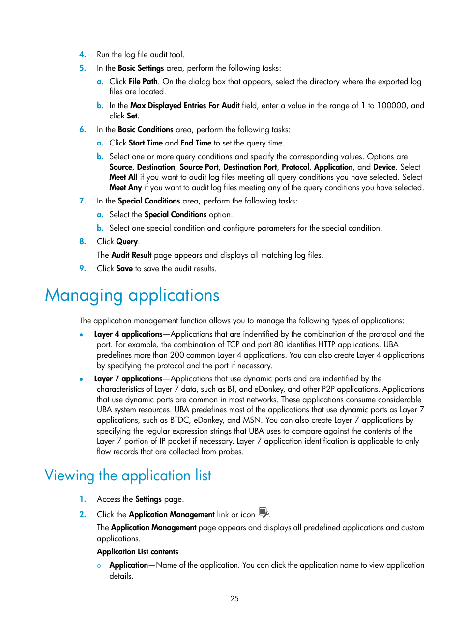 Managing applications, Viewing the application list | H3C Technologies H3C Intelligent Management Center User Manual | Page 34 / 84