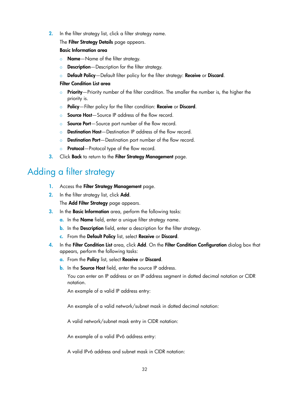 Adding a filter strategy | H3C Technologies H3C Intelligent Management Center User Manual | Page 41 / 84