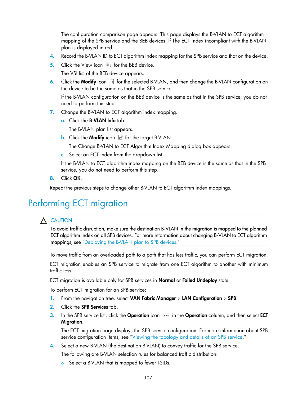 Performing ect migration | H3C Technologies H3C Intelligent Management Center User Manual | Page 116 / 160