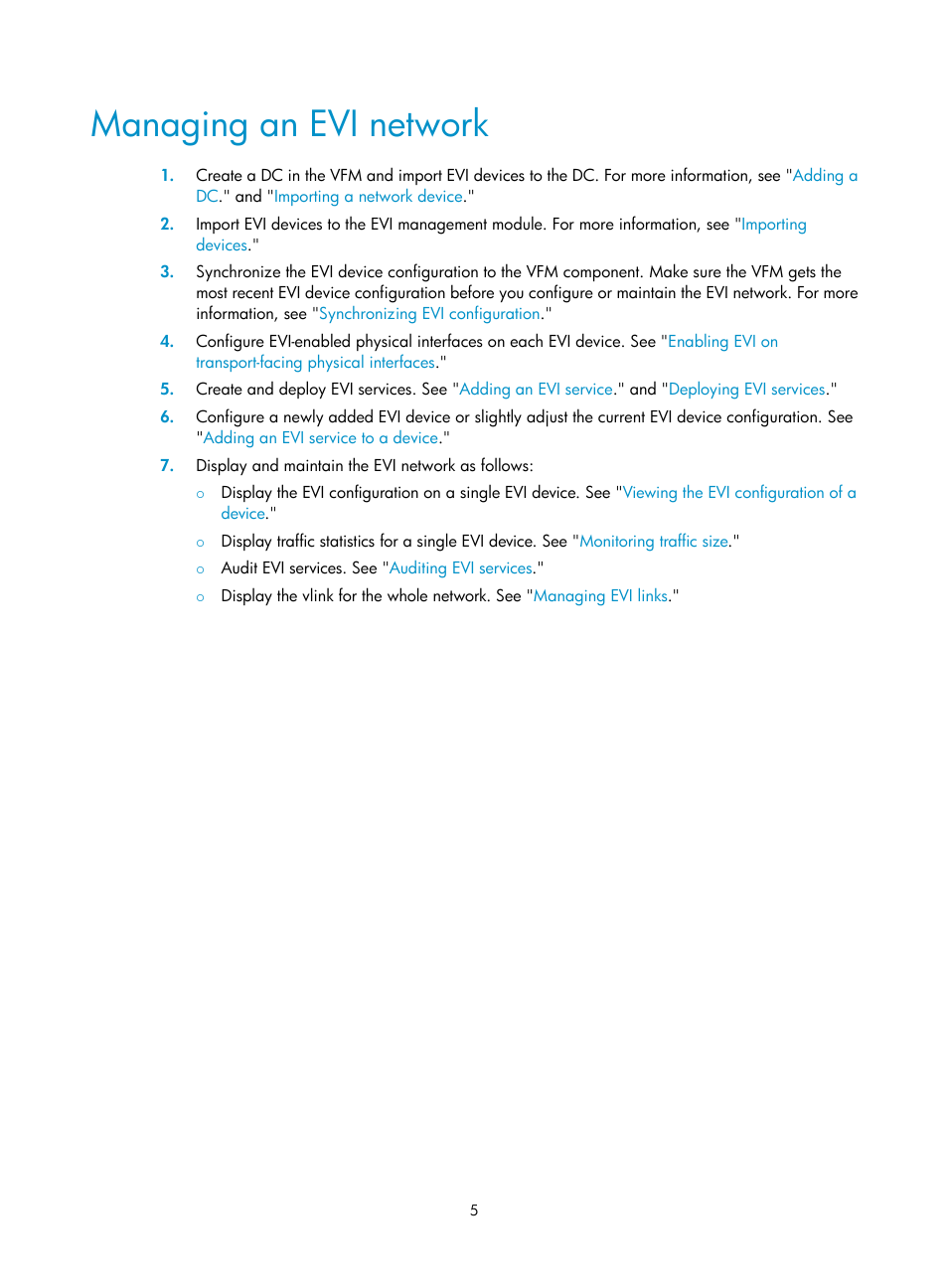 Managing an evi network | H3C Technologies H3C Intelligent Management Center User Manual | Page 14 / 160