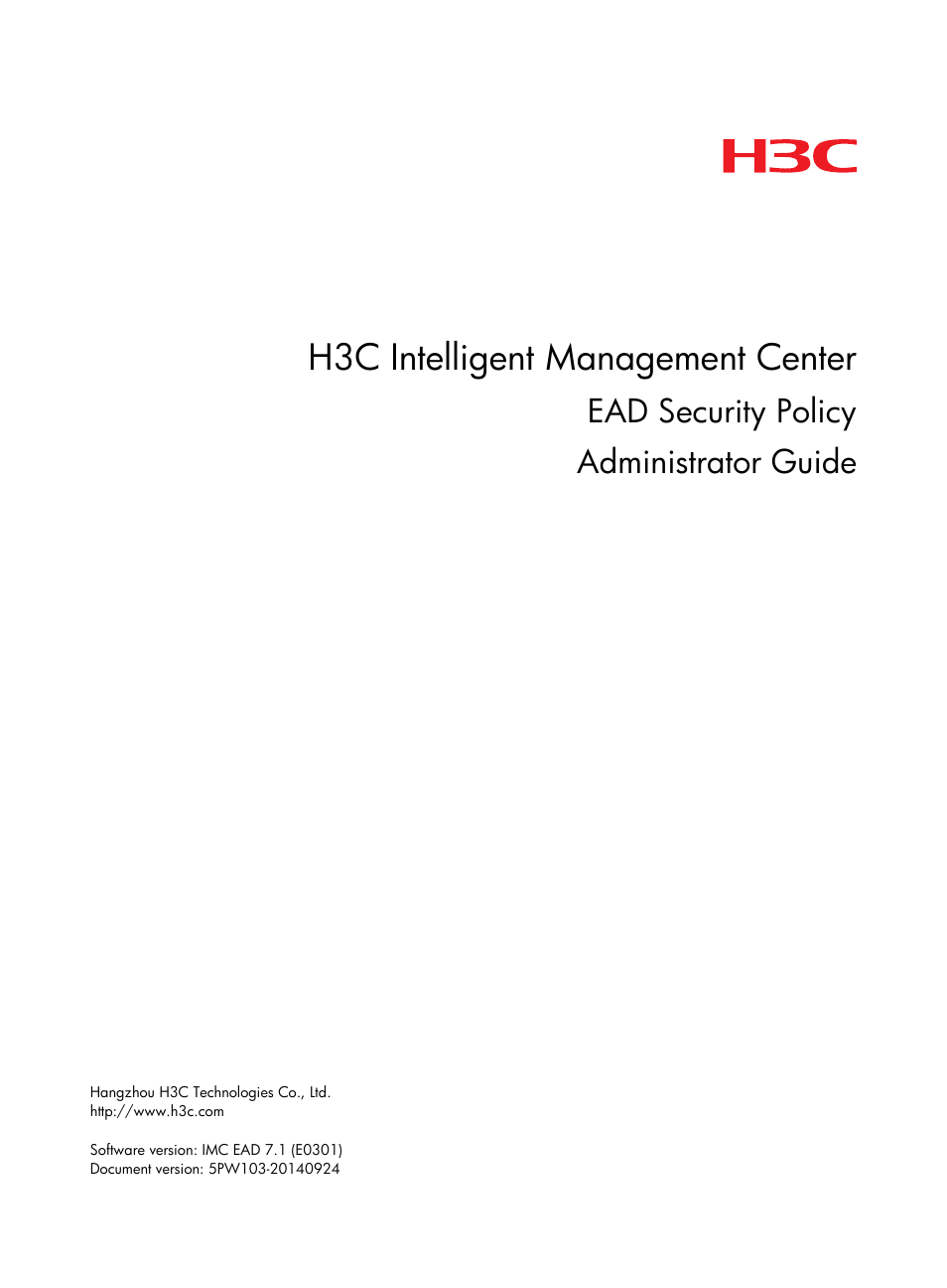 H3C Technologies H3C Intelligent Management Center User Manual | 327 pages