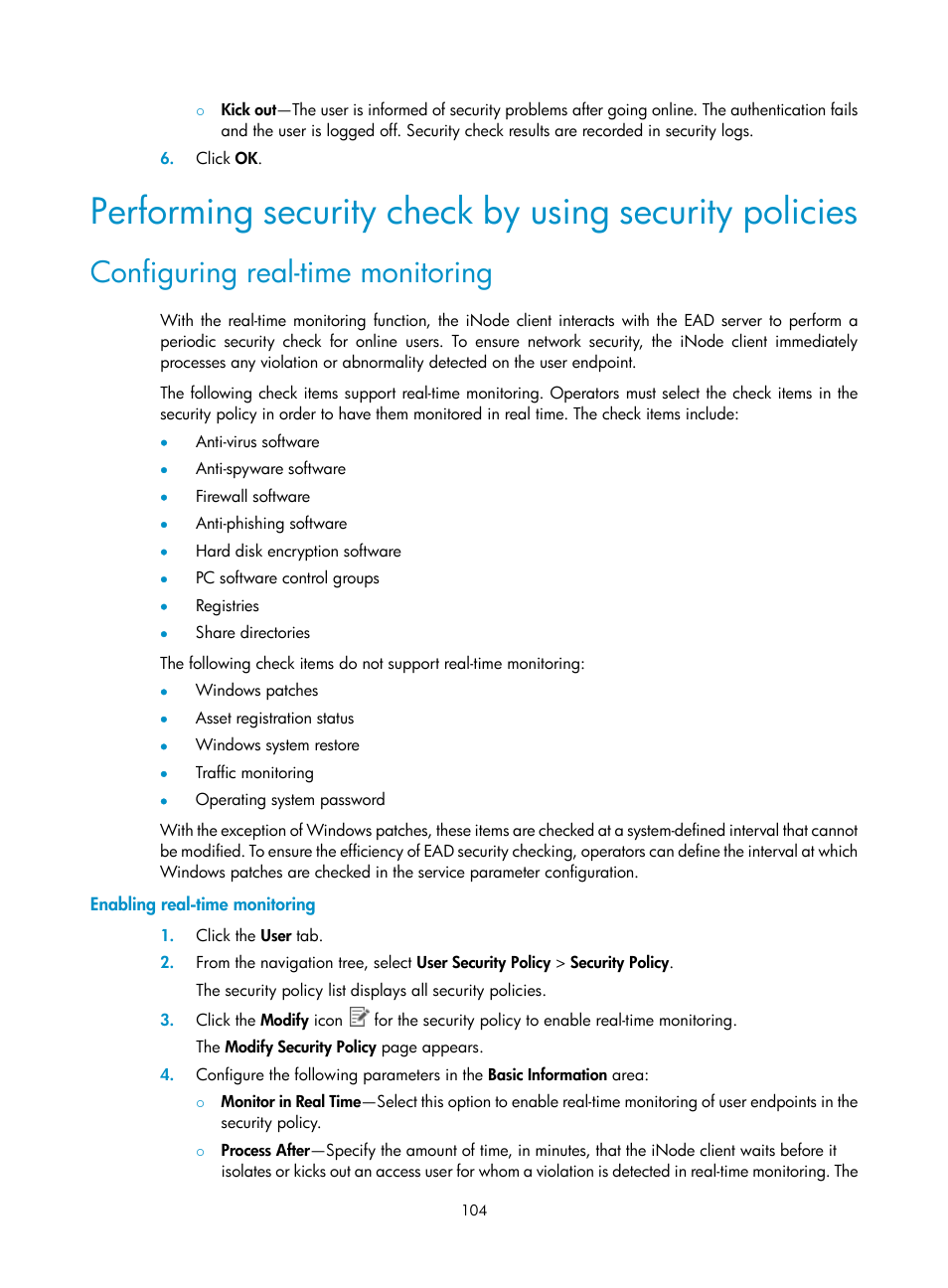 Configuring real-time monitoring, Enabling real-time monitoring | H3C Technologies H3C Intelligent Management Center User Manual | Page 120 / 327