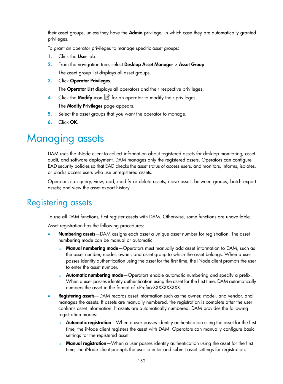 Managing assets, Registering assets | H3C Technologies H3C Intelligent Management Center User Manual | Page 168 / 327