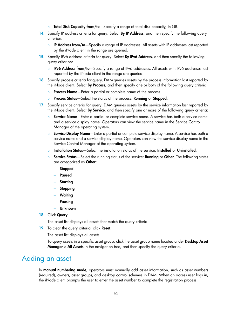 Adding an asset | H3C Technologies H3C Intelligent Management Center User Manual | Page 181 / 327
