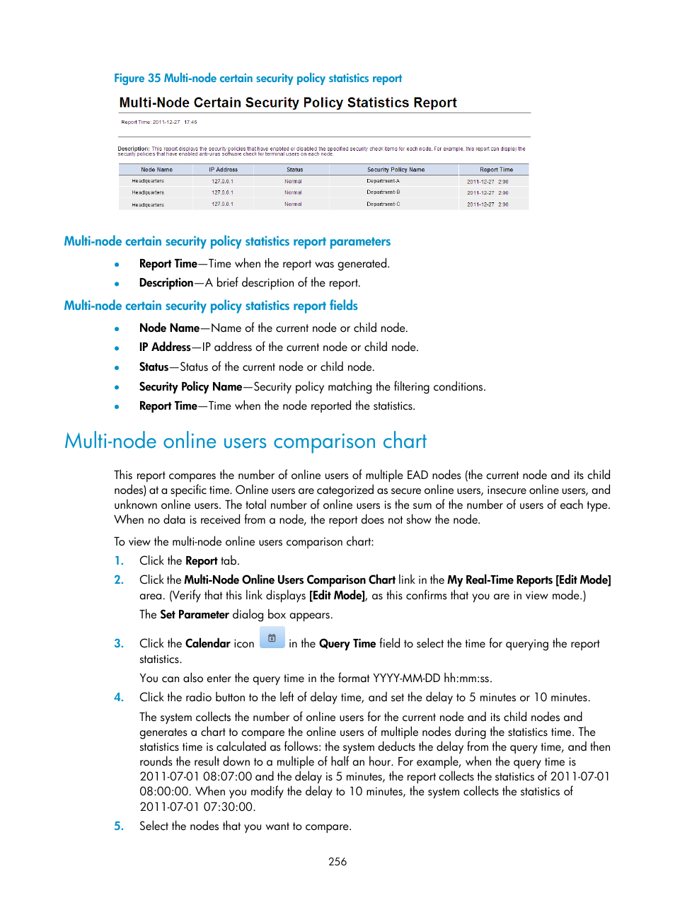 Multi-node online users comparison chart | H3C Technologies H3C Intelligent Management Center User Manual | Page 272 / 327
