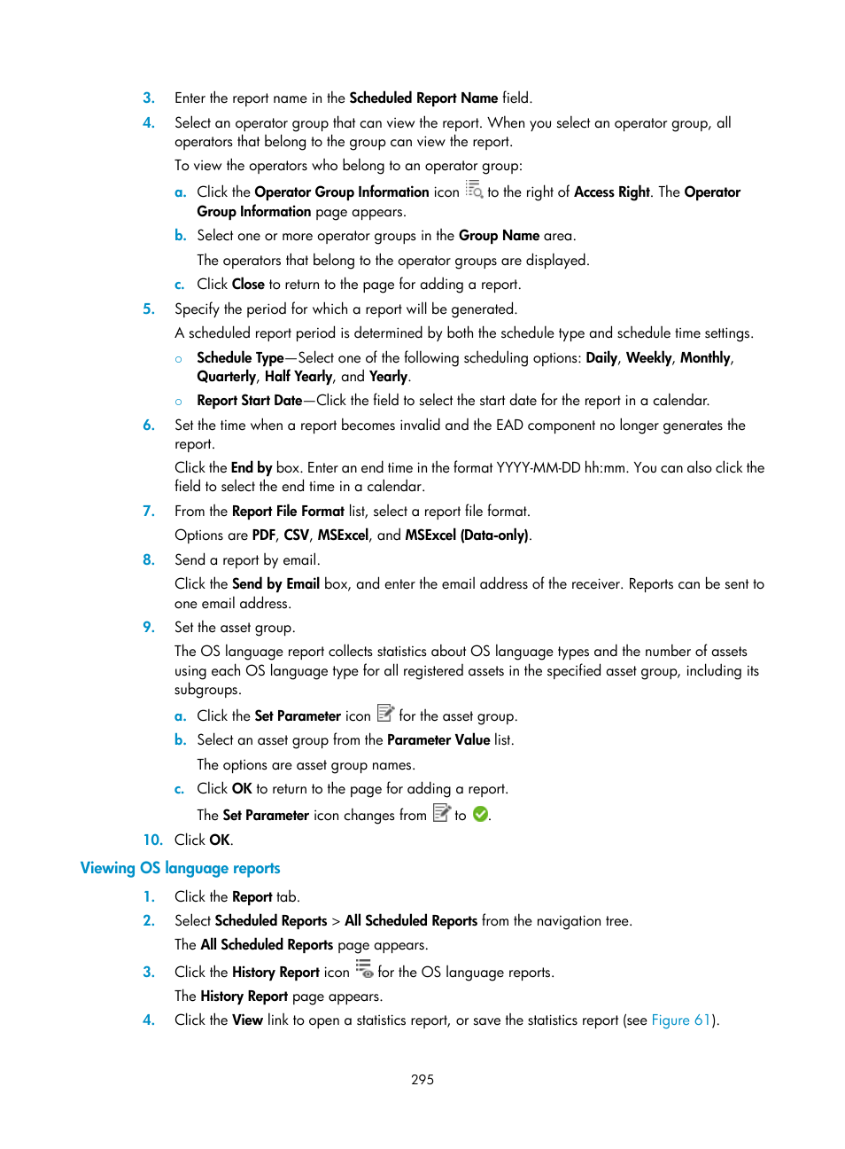 Viewing os language reports | H3C Technologies H3C Intelligent Management Center User Manual | Page 311 / 327
