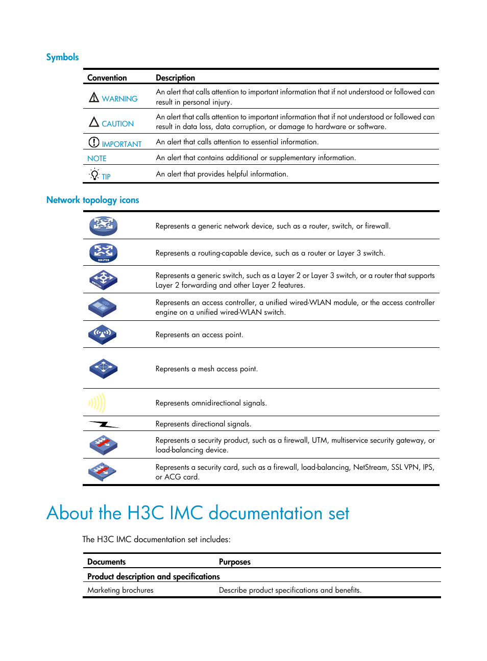 About the h3c imc documentation set | H3C Technologies H3C Intelligent Management Center User Manual | Page 4 / 327