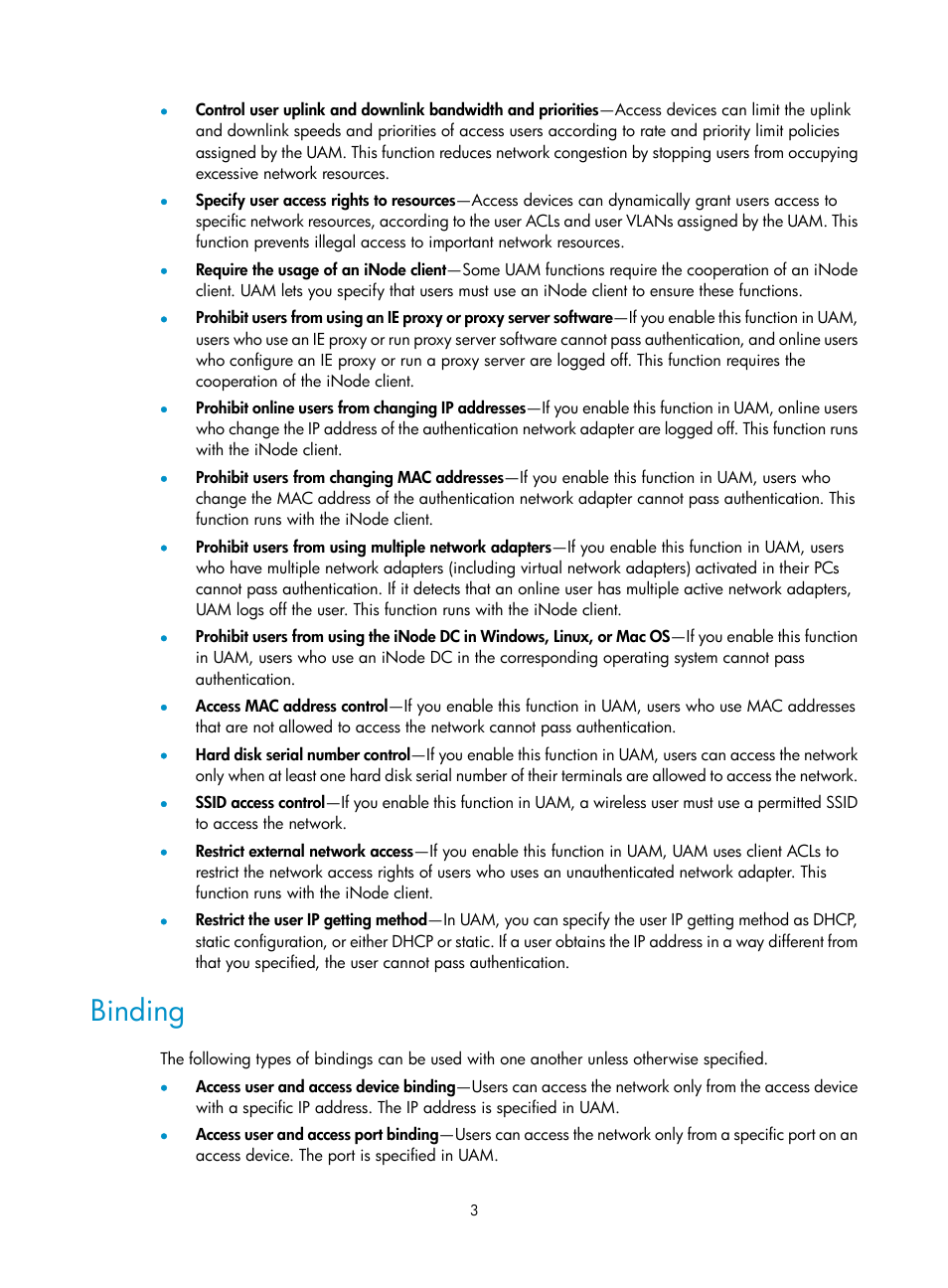 Binding | H3C Technologies H3C Intelligent Management Center User Manual | Page 21 / 641