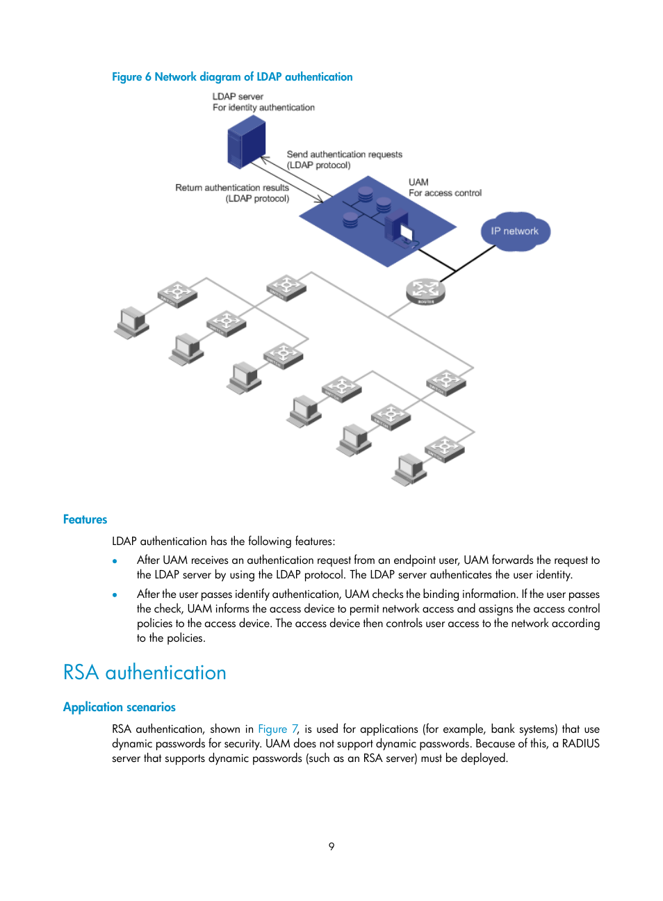Features, Rsa authentication, Application scenarios | H3C Technologies H3C Intelligent Management Center User Manual | Page 27 / 641