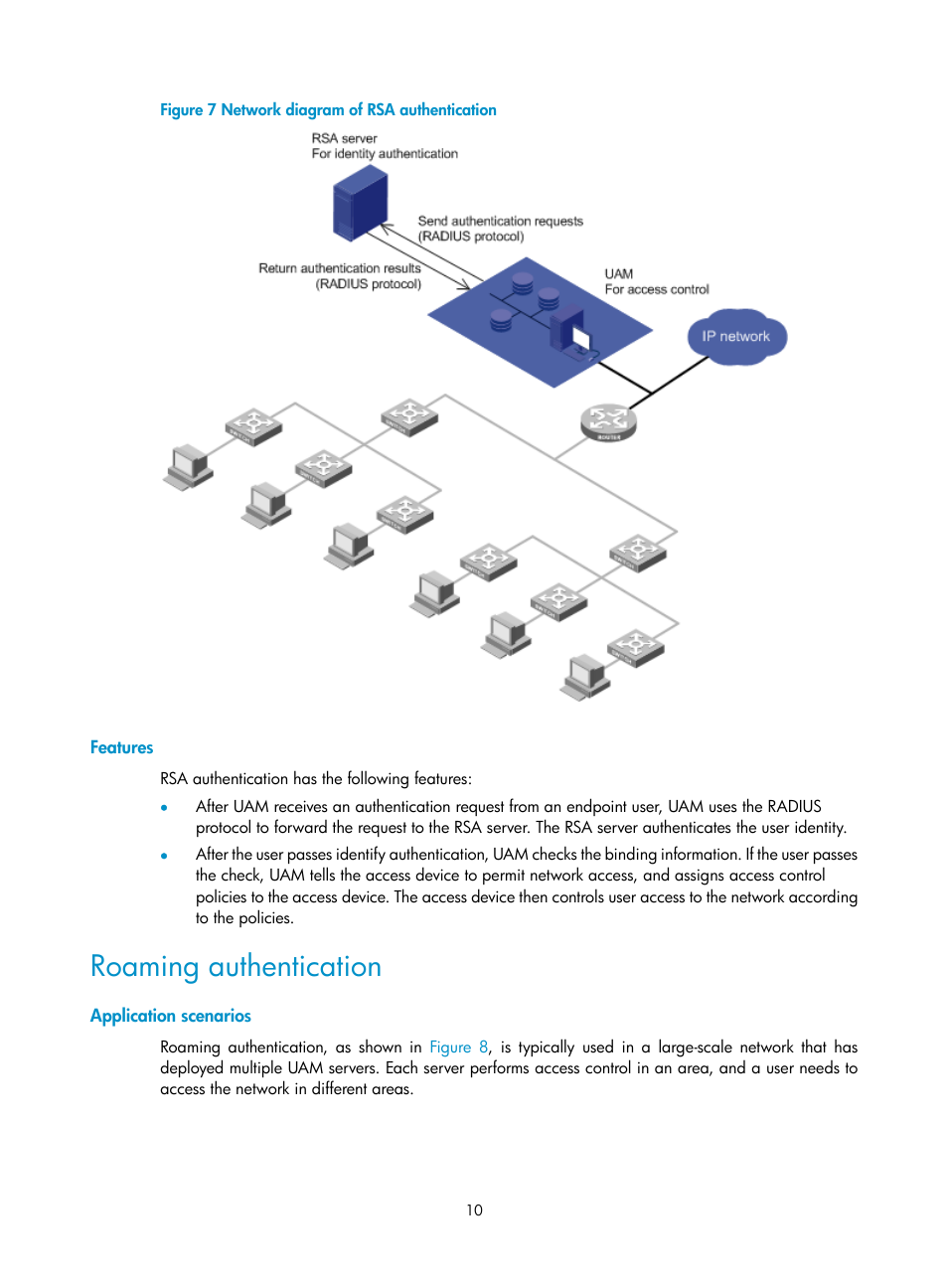 Features, Roaming authentication, Application scenarios | H3C Technologies H3C Intelligent Management Center User Manual | Page 28 / 641