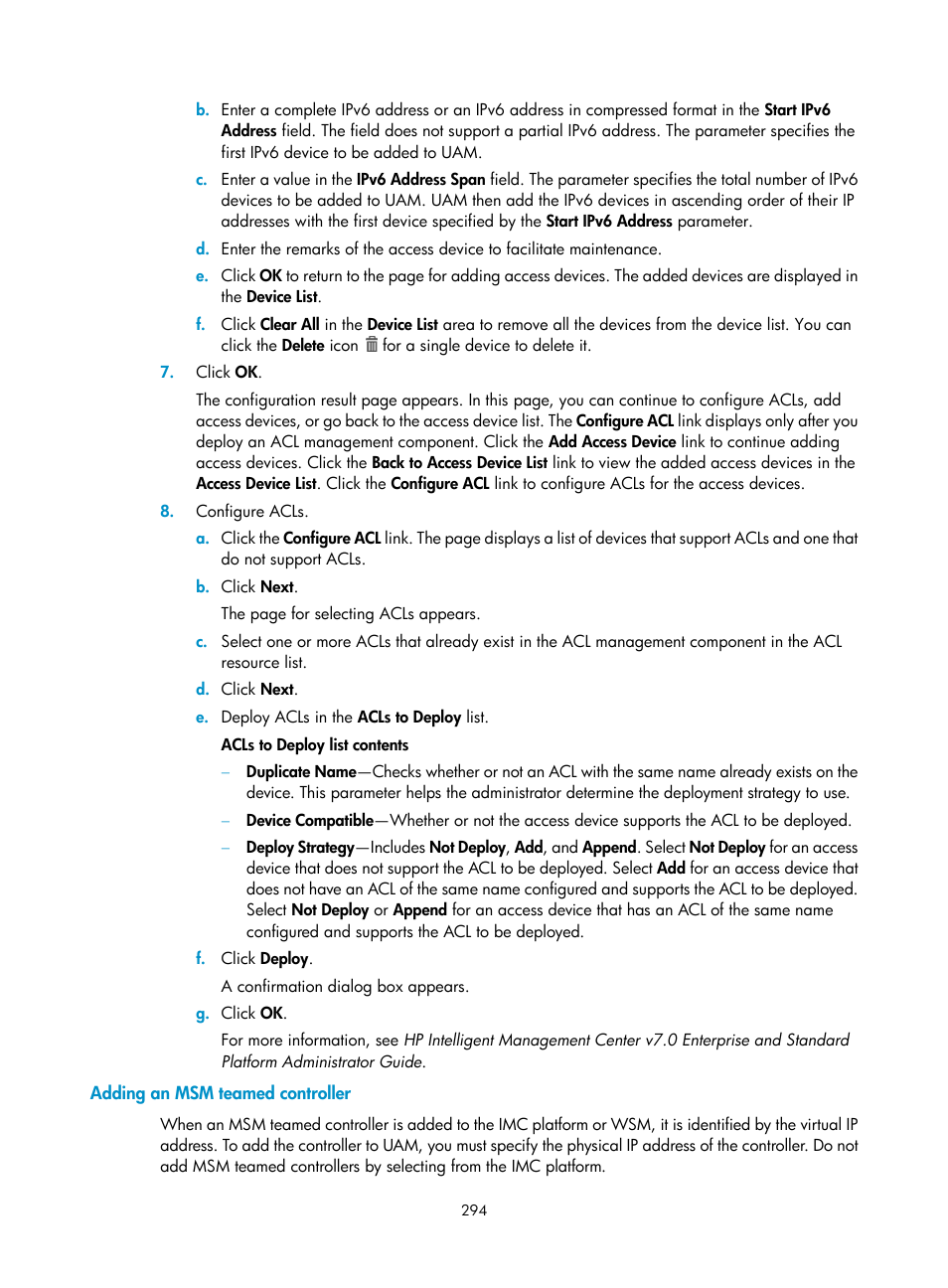 Adding an msm teamed controller | H3C Technologies H3C Intelligent Management Center User Manual | Page 312 / 641