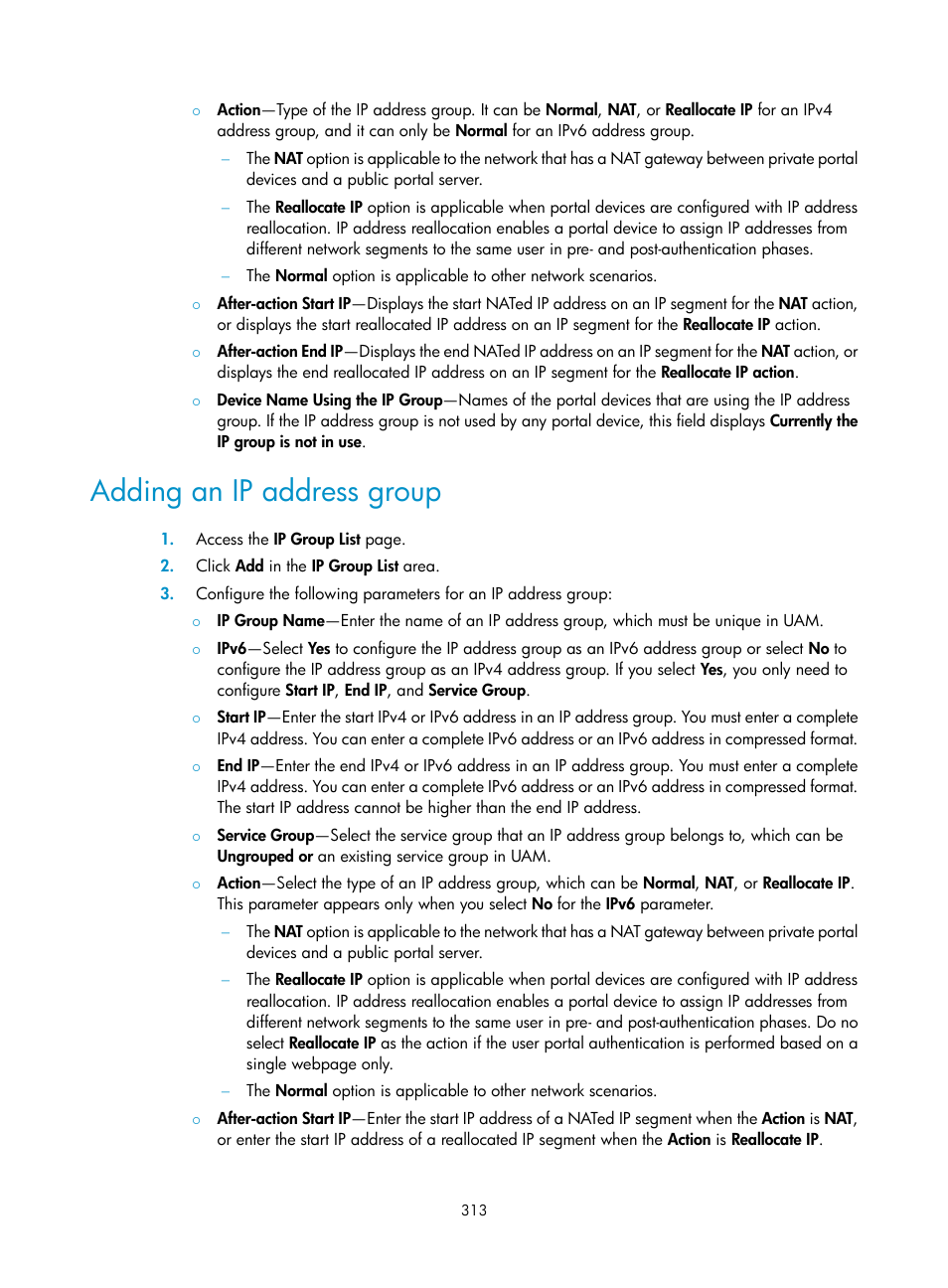 Adding an ip address group | H3C Technologies H3C Intelligent Management Center User Manual | Page 331 / 641