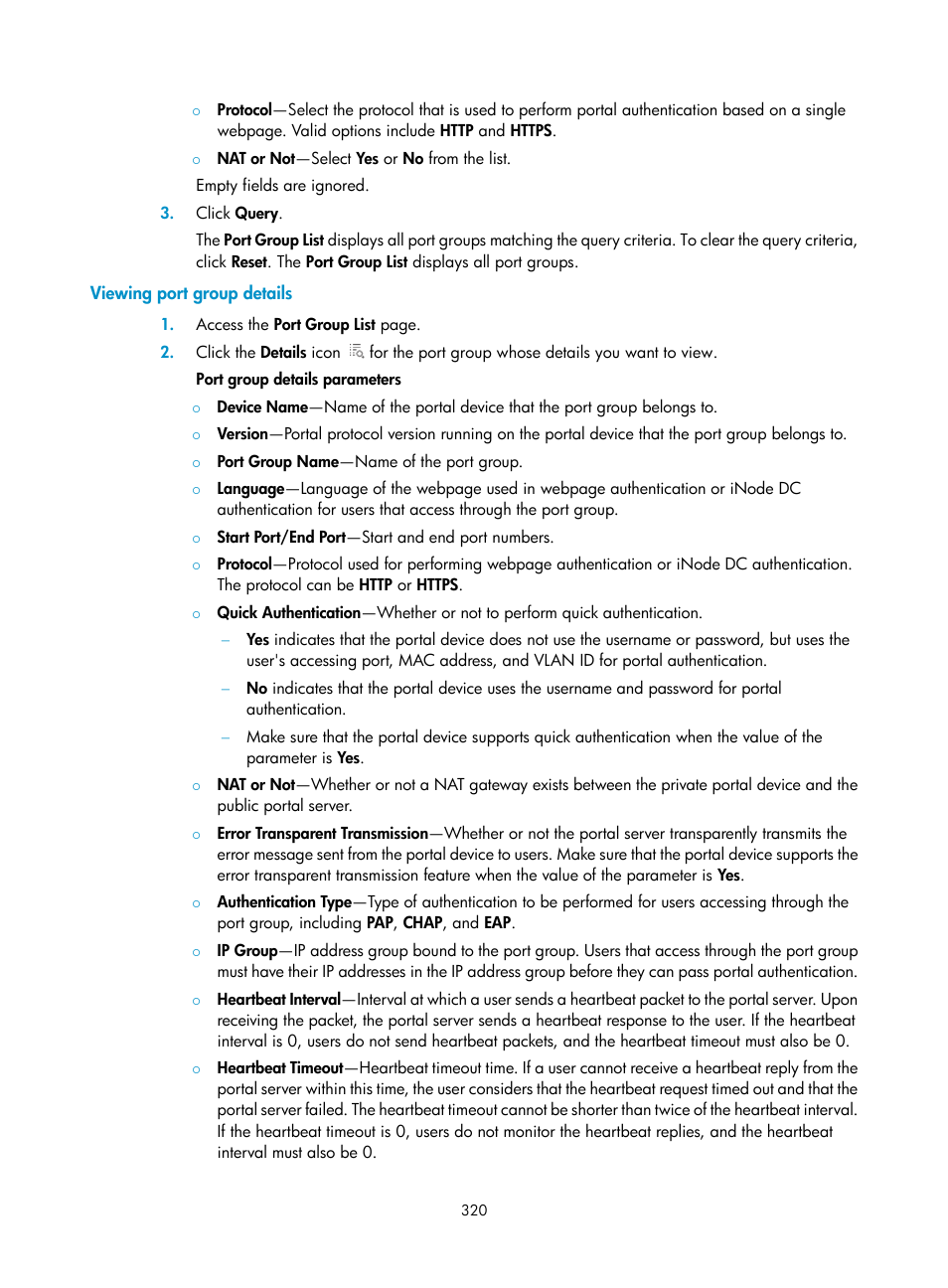 Viewing port group details | H3C Technologies H3C Intelligent Management Center User Manual | Page 338 / 641