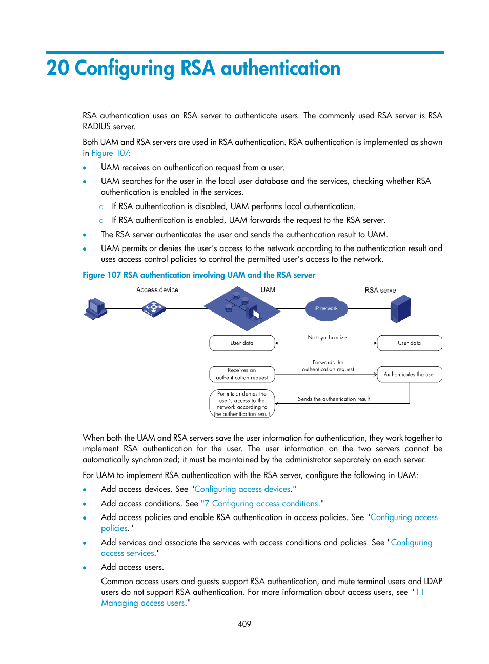 20 configuring rsa authentication, 20 configuring rsa, Authentication | Configuring rsa authentication | H3C Technologies H3C Intelligent Management Center User Manual | Page 427 / 641