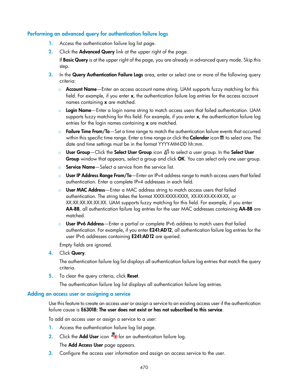 Adding an access user or assigning a service | H3C Technologies H3C Intelligent Management Center User Manual | Page 488 / 641