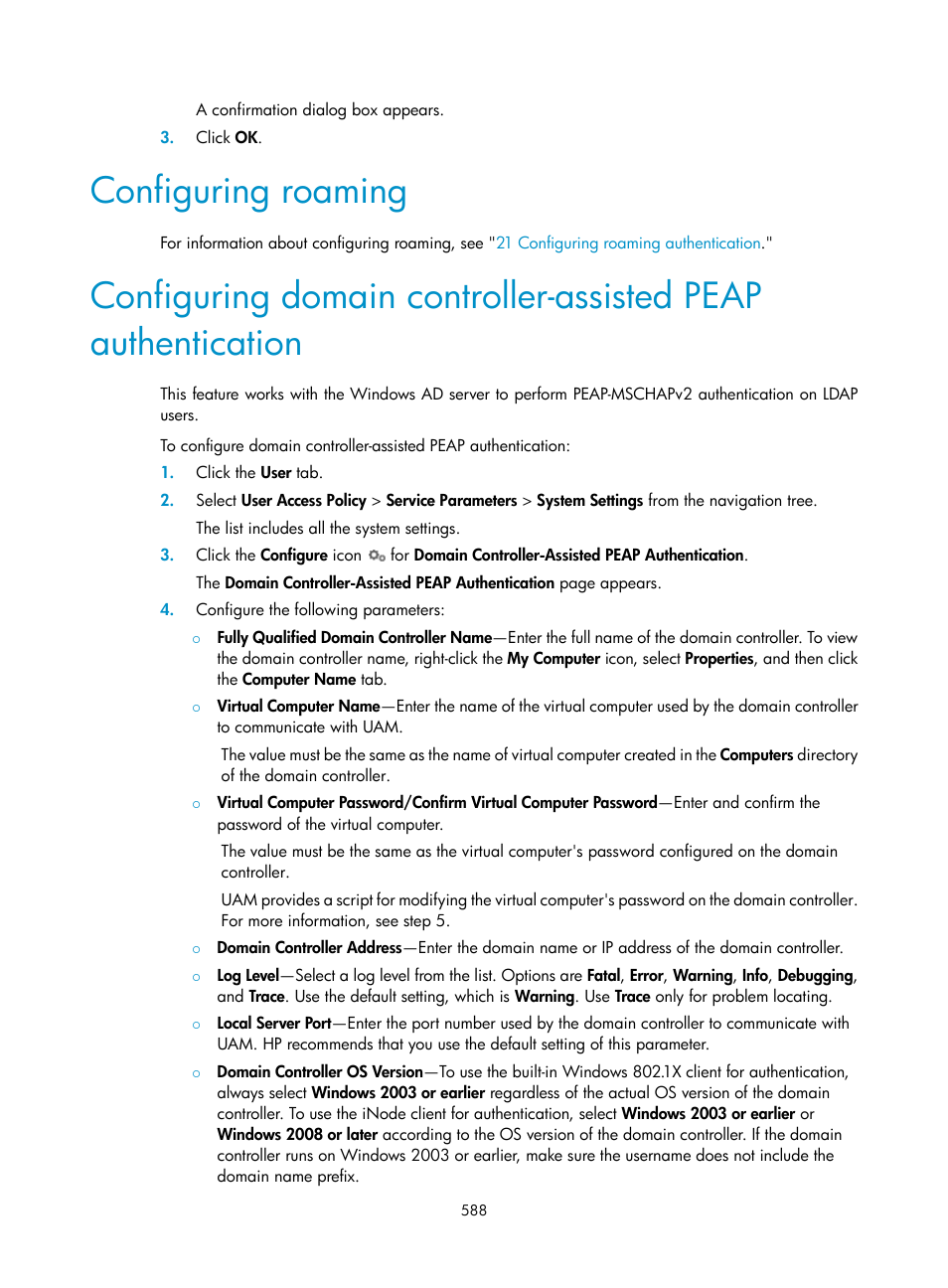 Configuring roaming | H3C Technologies H3C Intelligent Management Center User Manual | Page 606 / 641