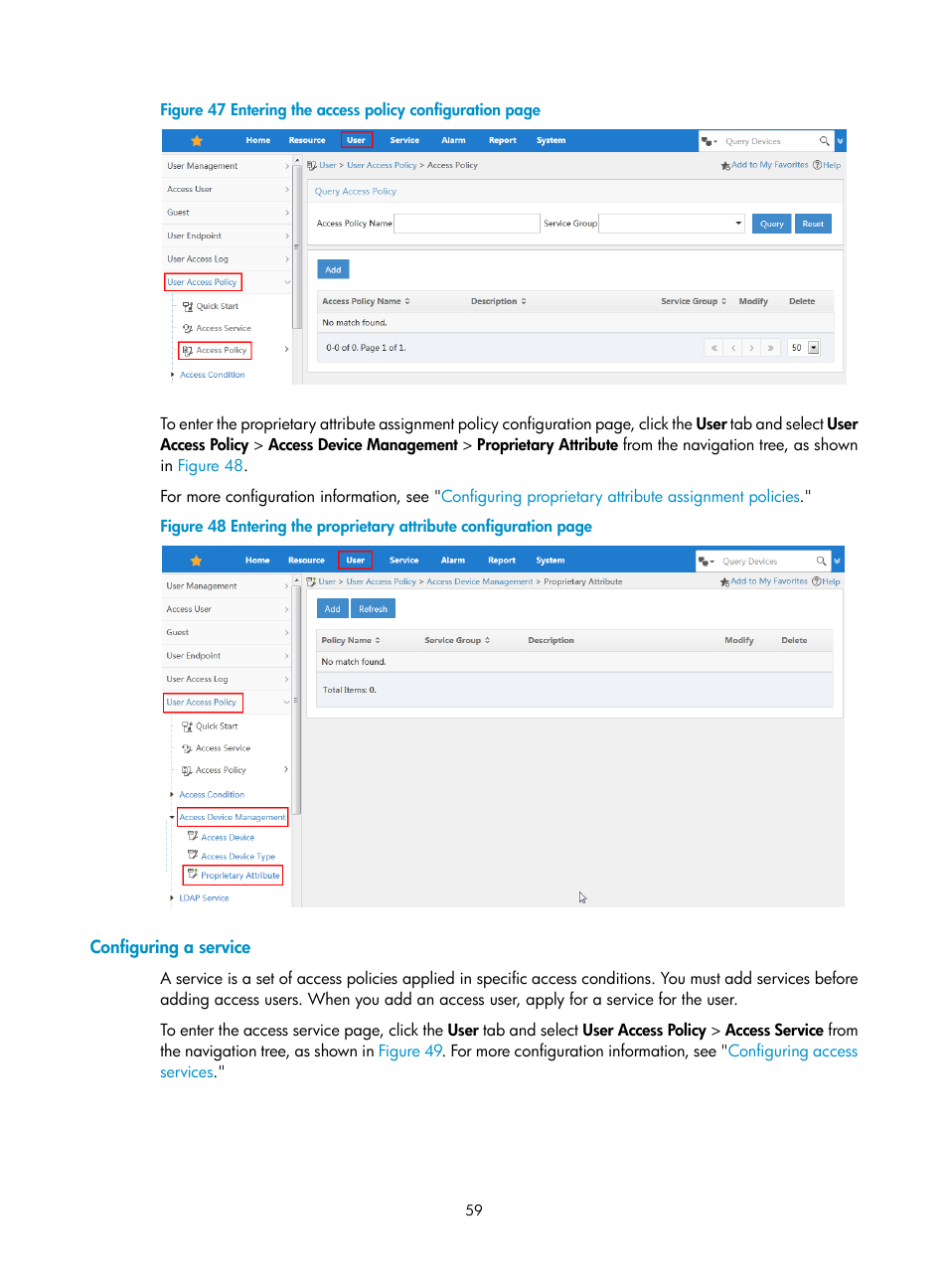 Configuring a service, Figure 47 | H3C Technologies H3C Intelligent Management Center User Manual | Page 77 / 641