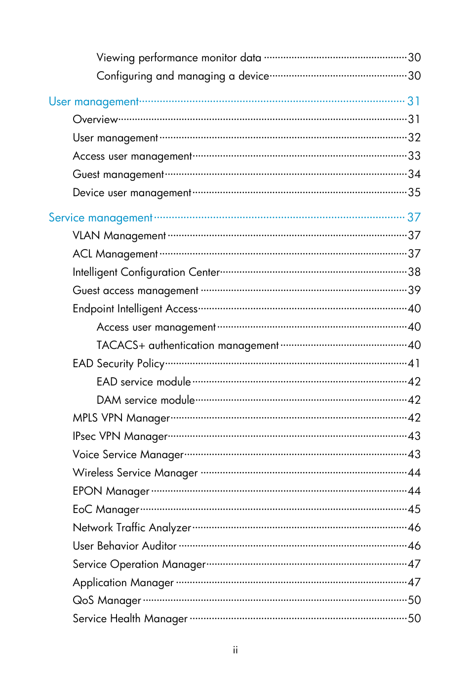 H3C Technologies H3C Intelligent Management Center User Manual | Page 8 / 111