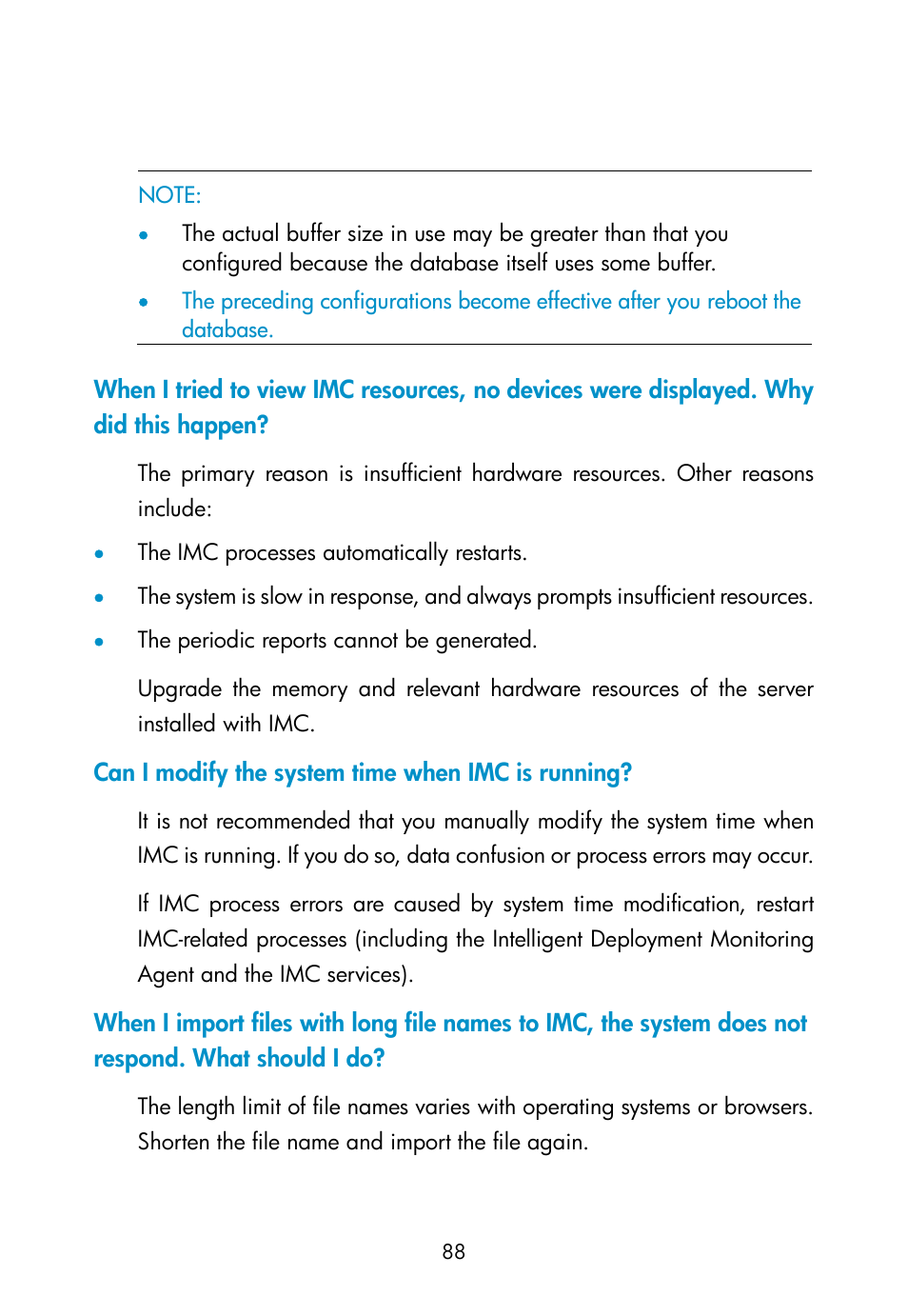 Can i modify the system time when imc is running | H3C Technologies H3C Intelligent Management Center User Manual | Page 97 / 111