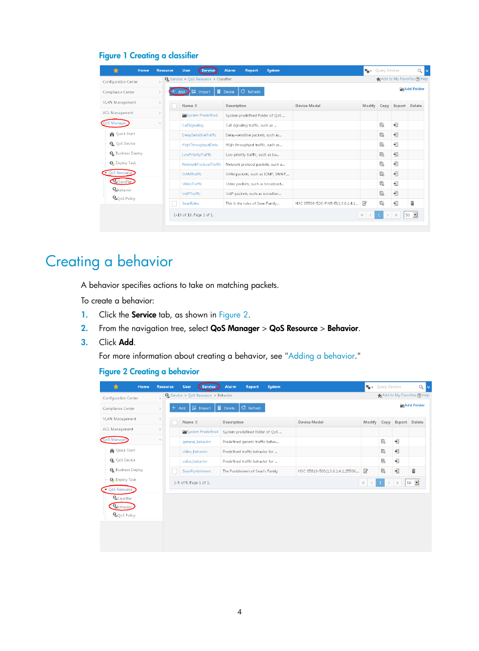 Creating a behavior, Own in, Figure 1 | H3C Technologies H3C Intelligent Management Center User Manual | Page 12 / 129