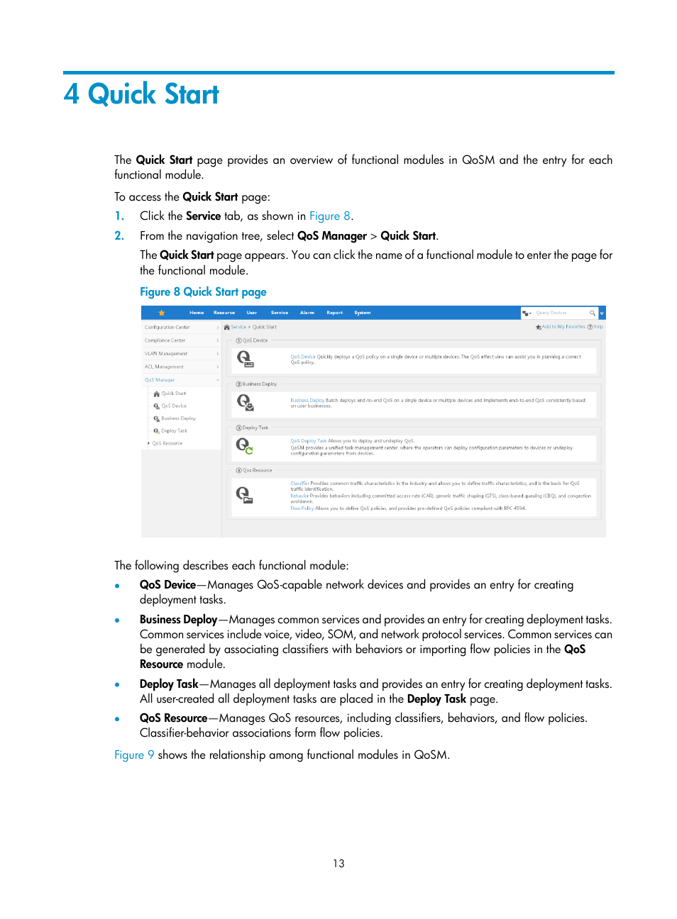 4 quick start | H3C Technologies H3C Intelligent Management Center User Manual | Page 21 / 129