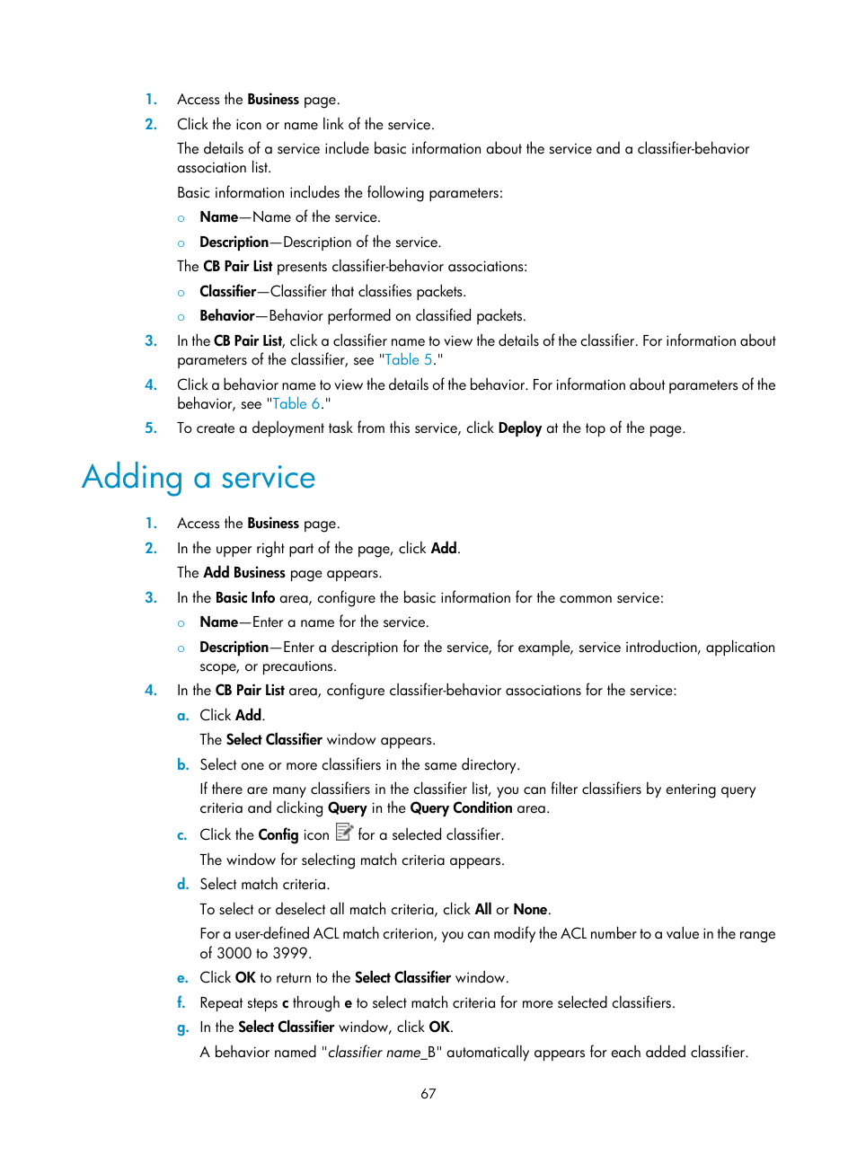 Adding a service | H3C Technologies H3C Intelligent Management Center User Manual | Page 75 / 129