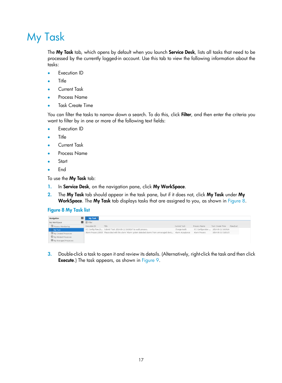 My task | H3C Technologies H3C Intelligent Management Center User Manual | Page 25 / 105