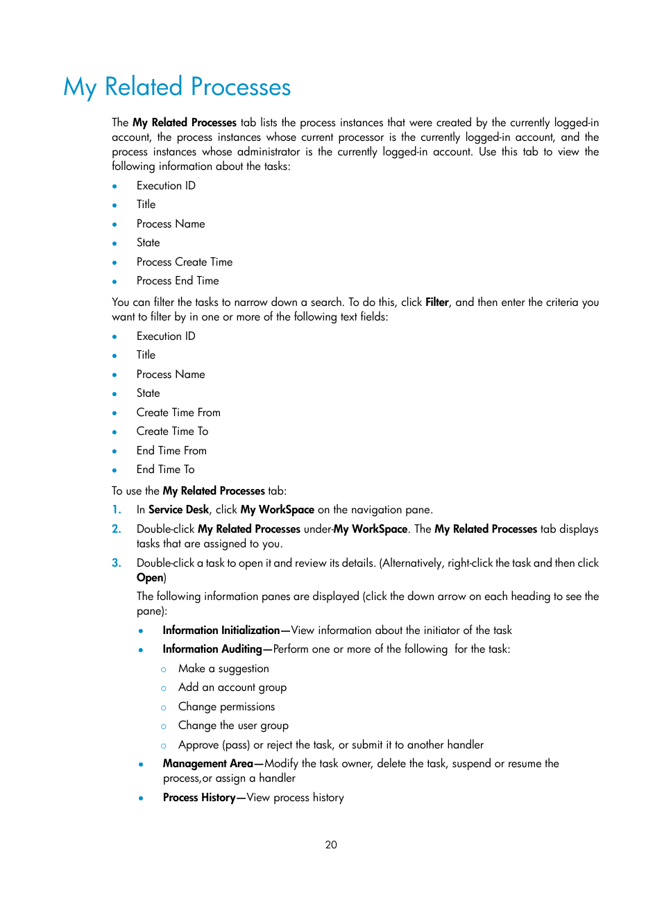 My related processes | H3C Technologies H3C Intelligent Management Center User Manual | Page 28 / 105