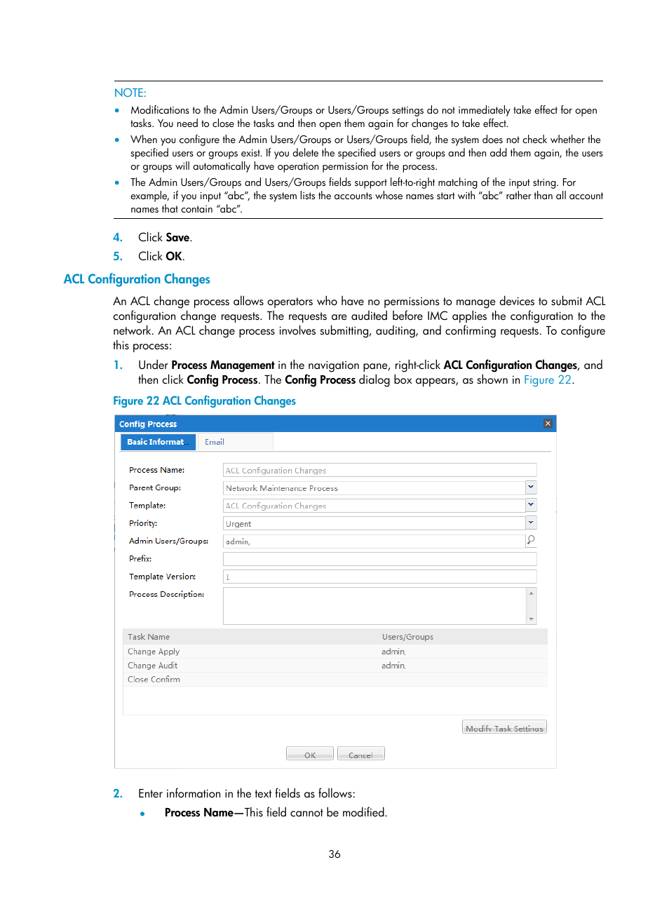 Acl configuration changes | H3C Technologies H3C Intelligent Management Center User Manual | Page 44 / 105