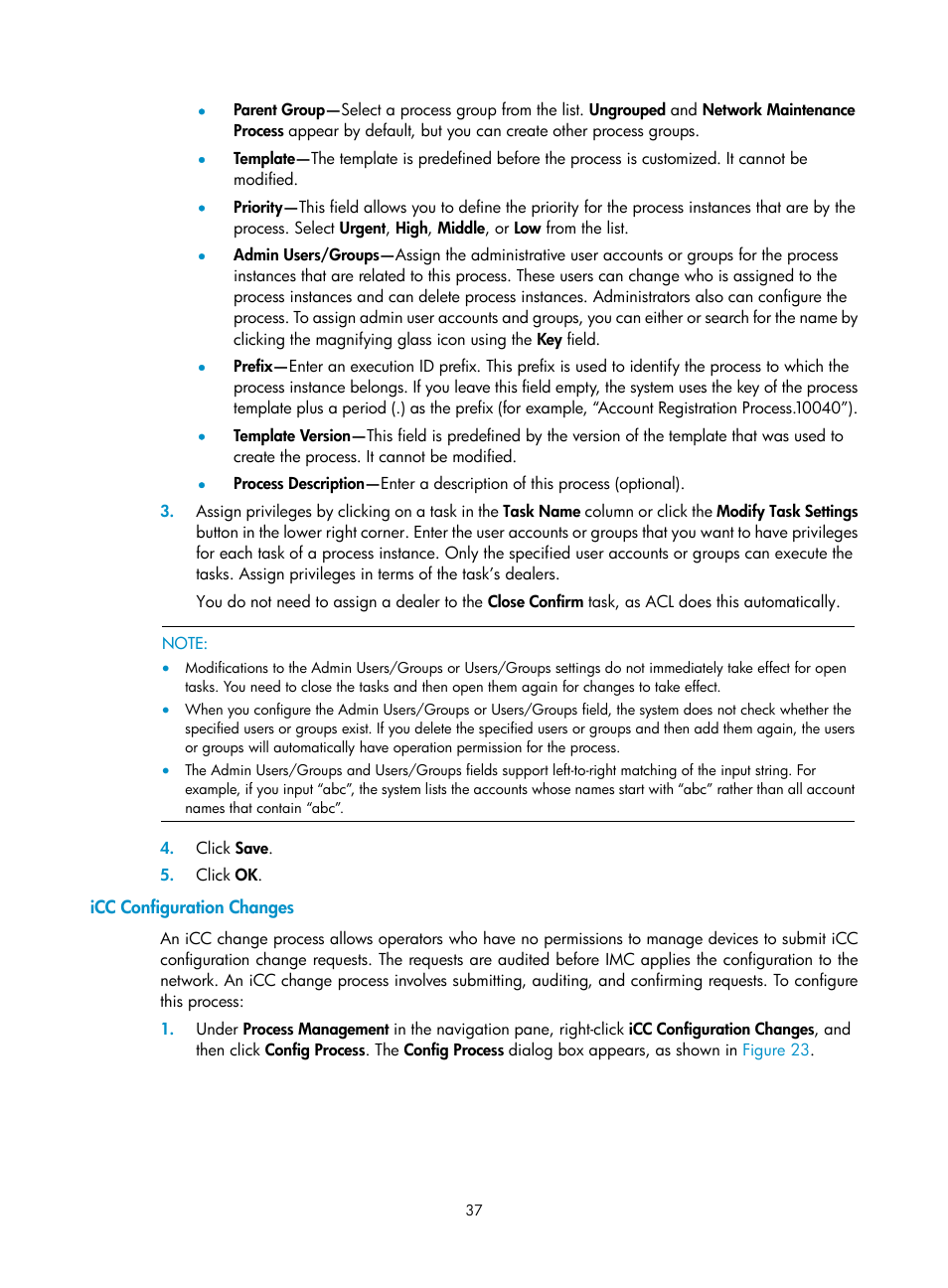 Icc configuration changes | H3C Technologies H3C Intelligent Management Center User Manual | Page 45 / 105