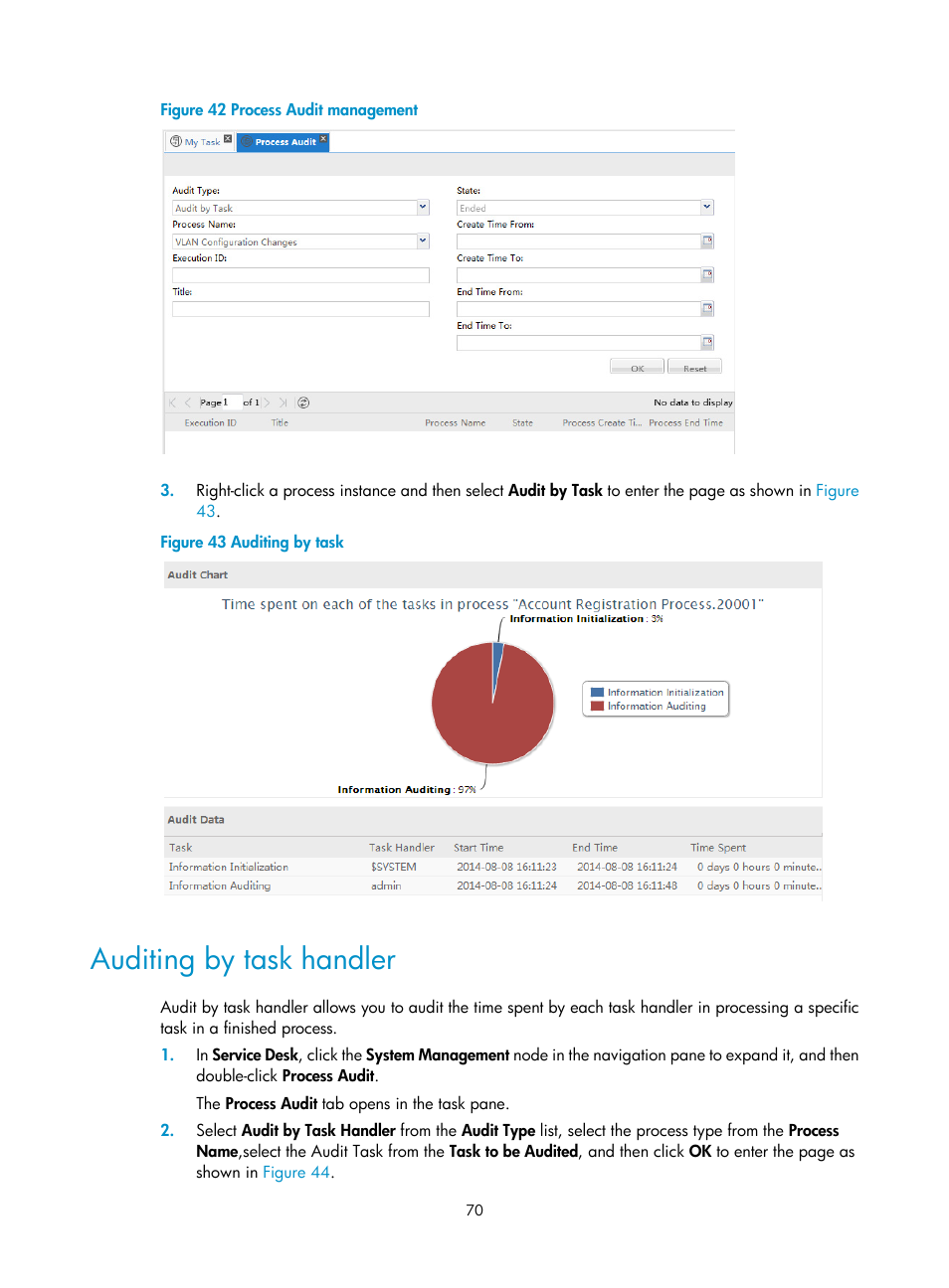 Auditing by task handler, Shown in, Figure 42 | H3C Technologies H3C Intelligent Management Center User Manual | Page 78 / 105