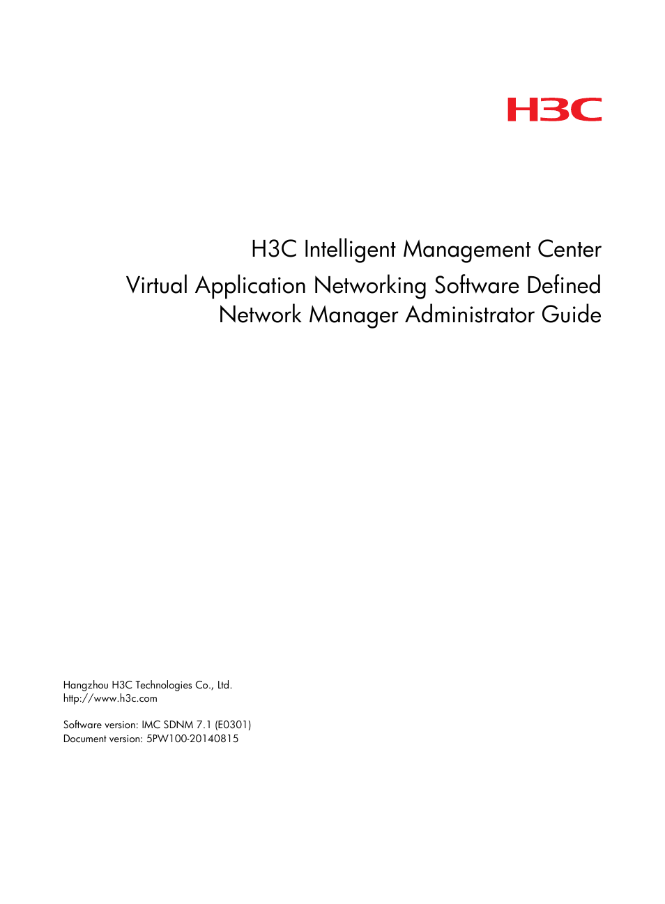 H3C Technologies H3C Intelligent Management Center User Manual | 137 pages