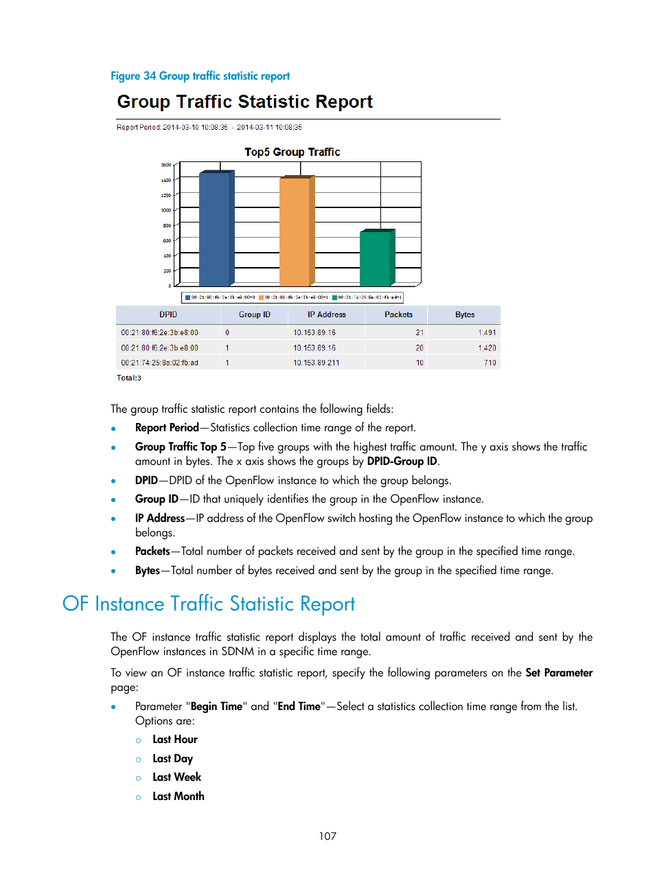 Of instance traffic statistic report | H3C Technologies H3C Intelligent Management Center User Manual | Page 117 / 137