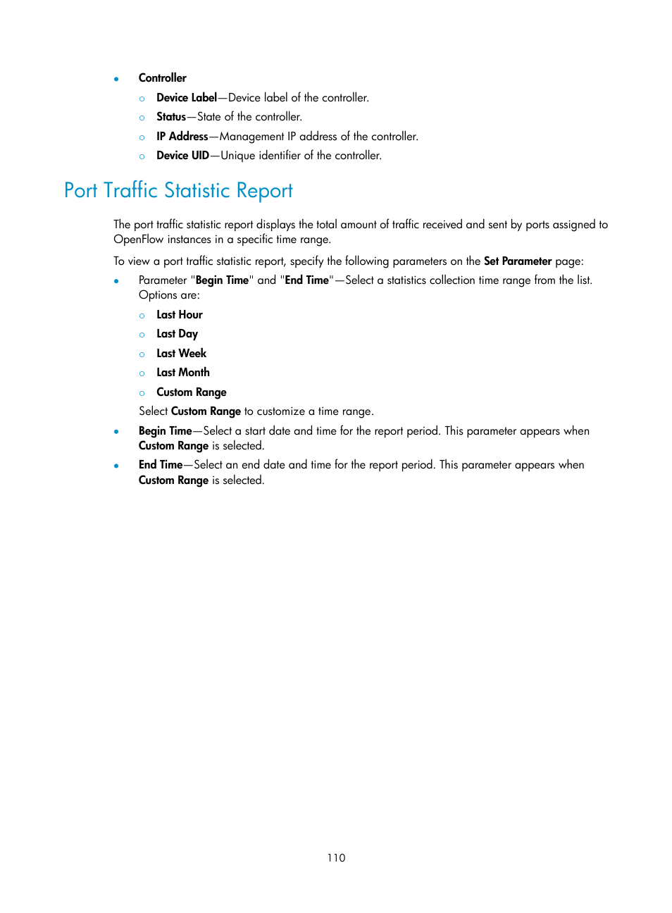 Port traffic statistic report | H3C Technologies H3C Intelligent Management Center User Manual | Page 120 / 137