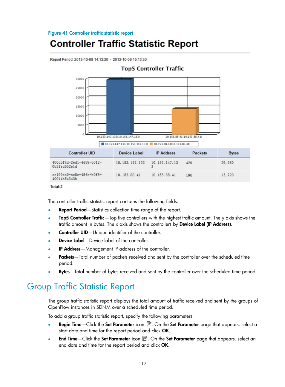 Group traffic statistic report | H3C Technologies H3C Intelligent Management Center User Manual | Page 127 / 137