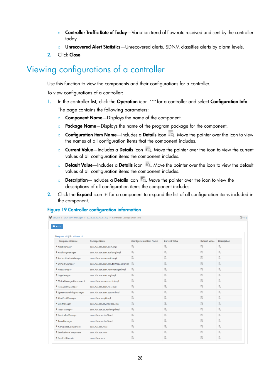 Viewing configurations of a controller, Viewing configurations of a, Controller | H3C Technologies H3C Intelligent Management Center User Manual | Page 38 / 137