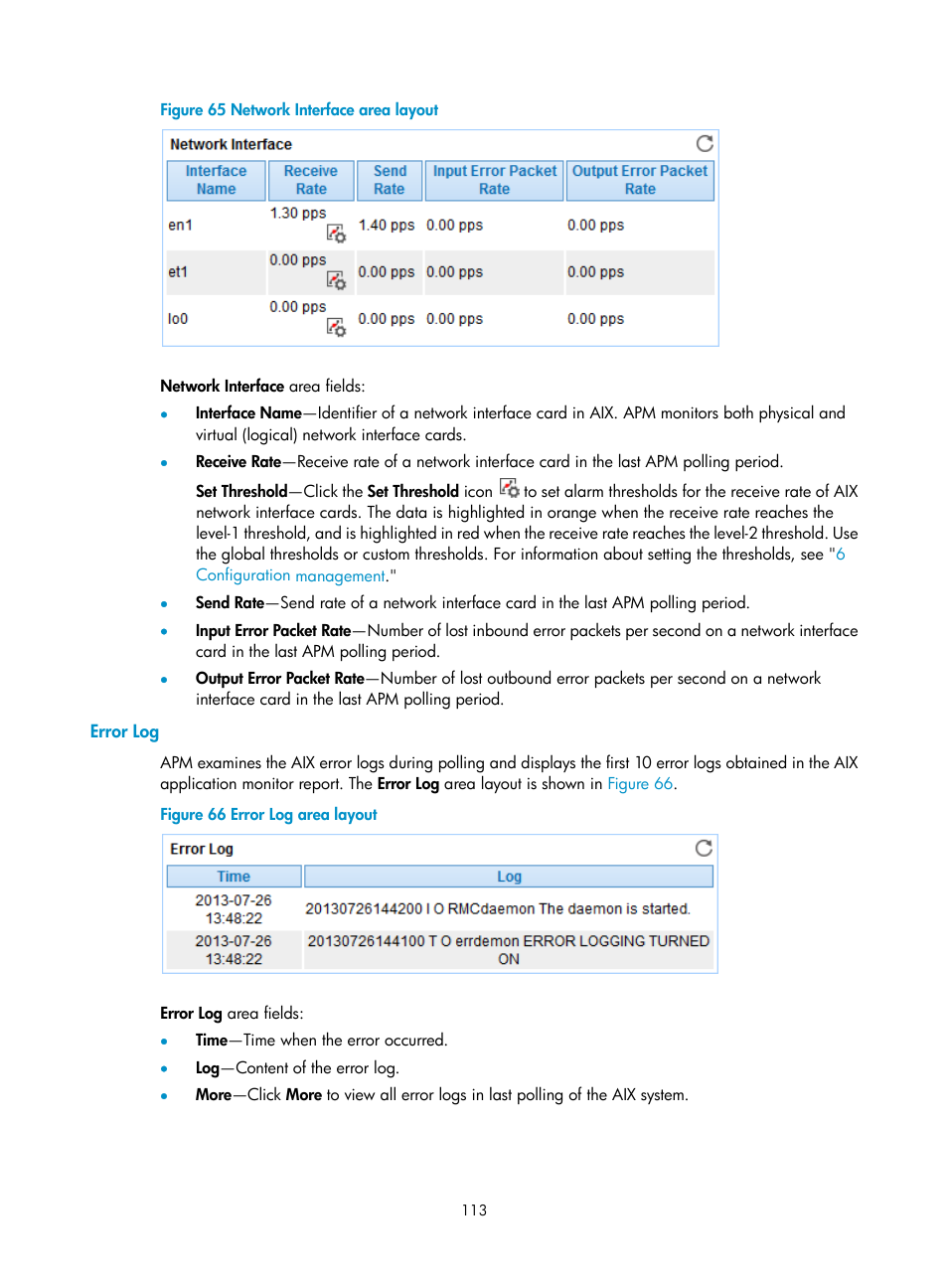 Error log, Figure 65 | H3C Technologies H3C Intelligent Management Center User Manual | Page 127 / 740