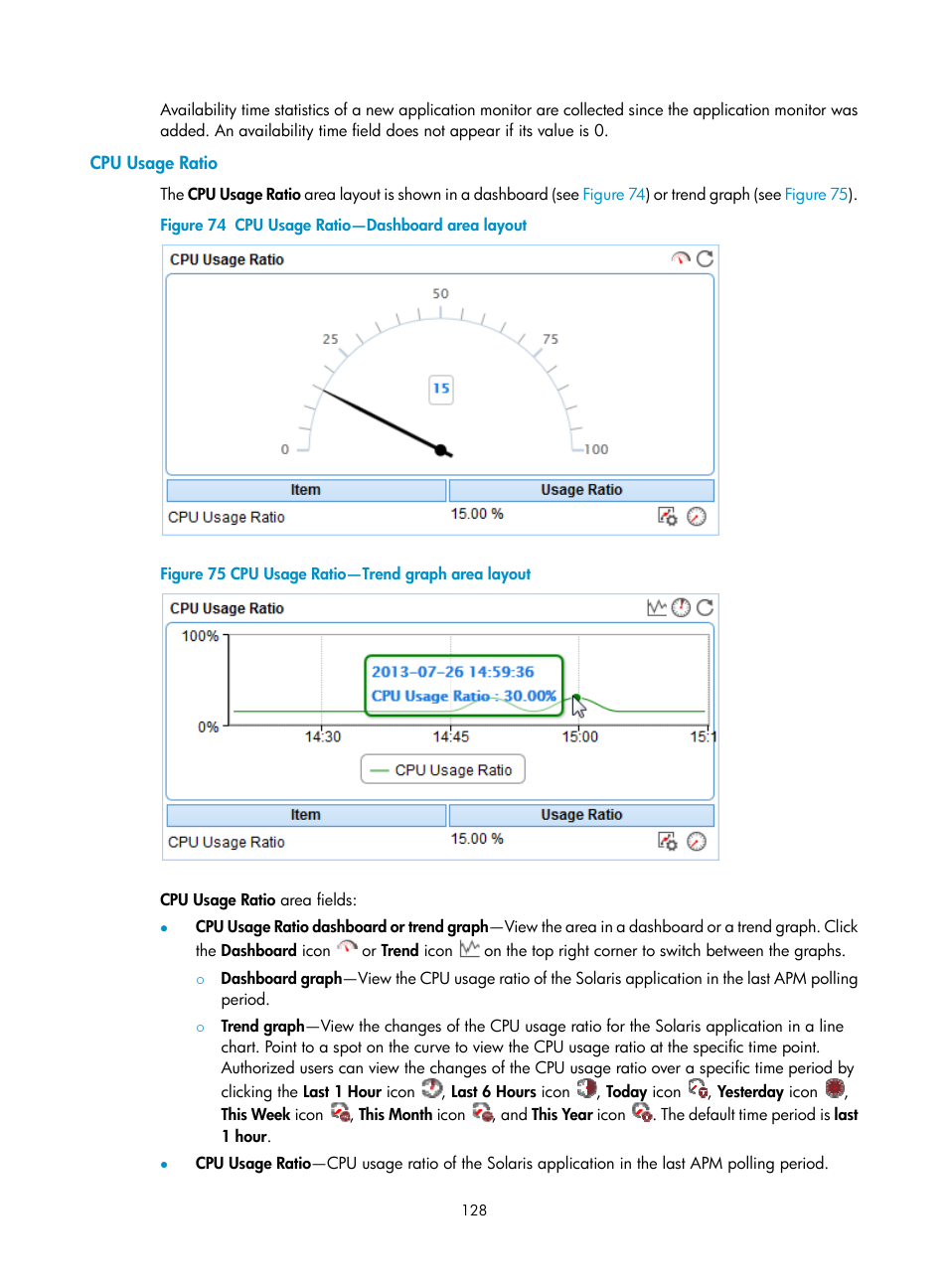 Cpu usage ratio | H3C Technologies H3C Intelligent Management Center User Manual | Page 142 / 740