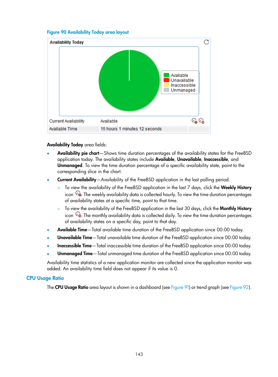 Cpu usage ratio, Figure 90 | H3C Technologies H3C Intelligent Management Center User Manual | Page 157 / 740