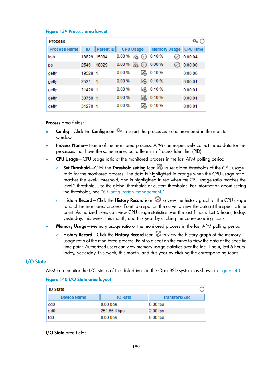 I/o state | H3C Technologies H3C Intelligent Management Center User Manual | Page 203 / 740
