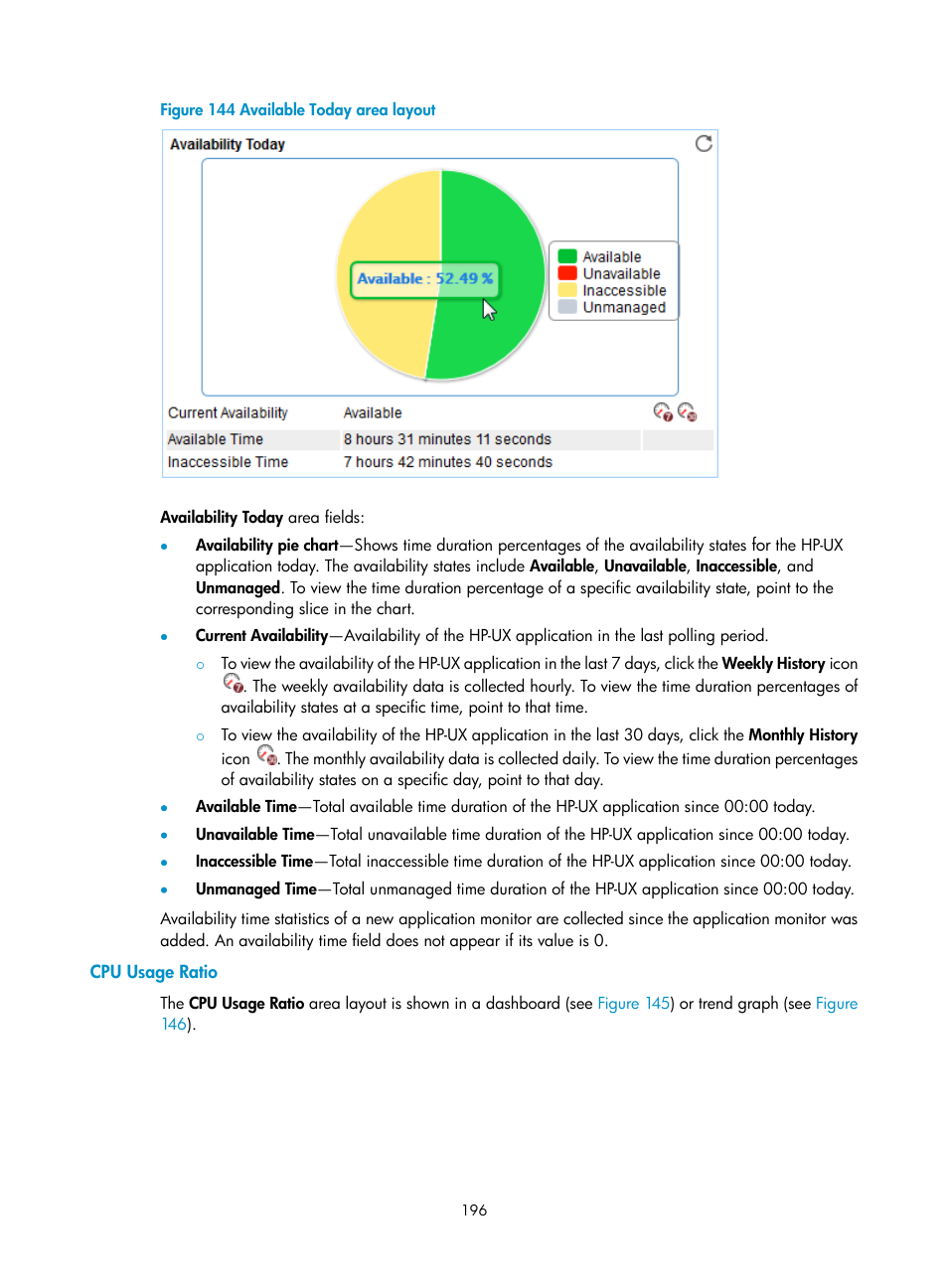 Cpu usage ratio, N in, Figure 144 | H3C Technologies H3C Intelligent Management Center User Manual | Page 210 / 740