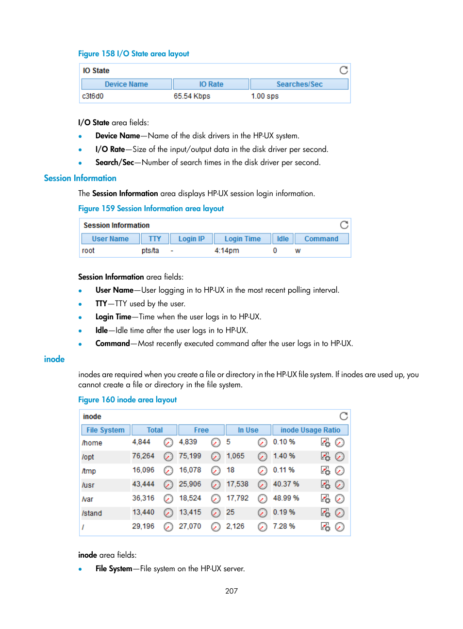 Session information, Inode, Figure 158 | H3C Technologies H3C Intelligent Management Center User Manual | Page 221 / 740