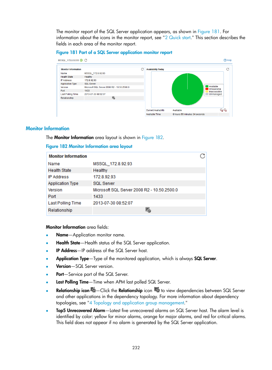 Monitor information | H3C Technologies H3C Intelligent Management Center User Manual | Page 246 / 740