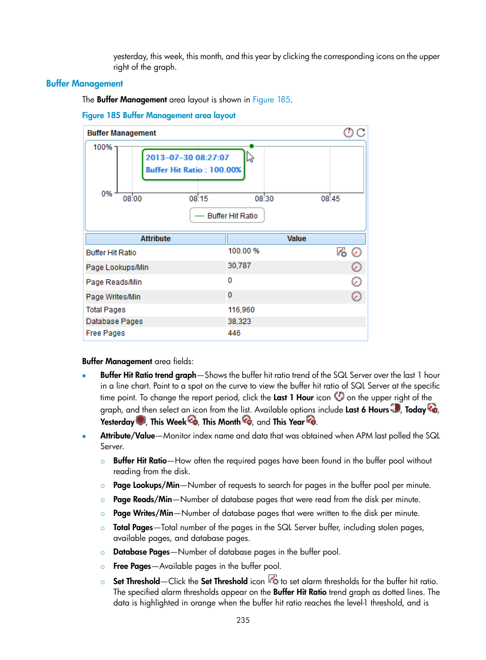 Buffer management | H3C Technologies H3C Intelligent Management Center User Manual | Page 249 / 740