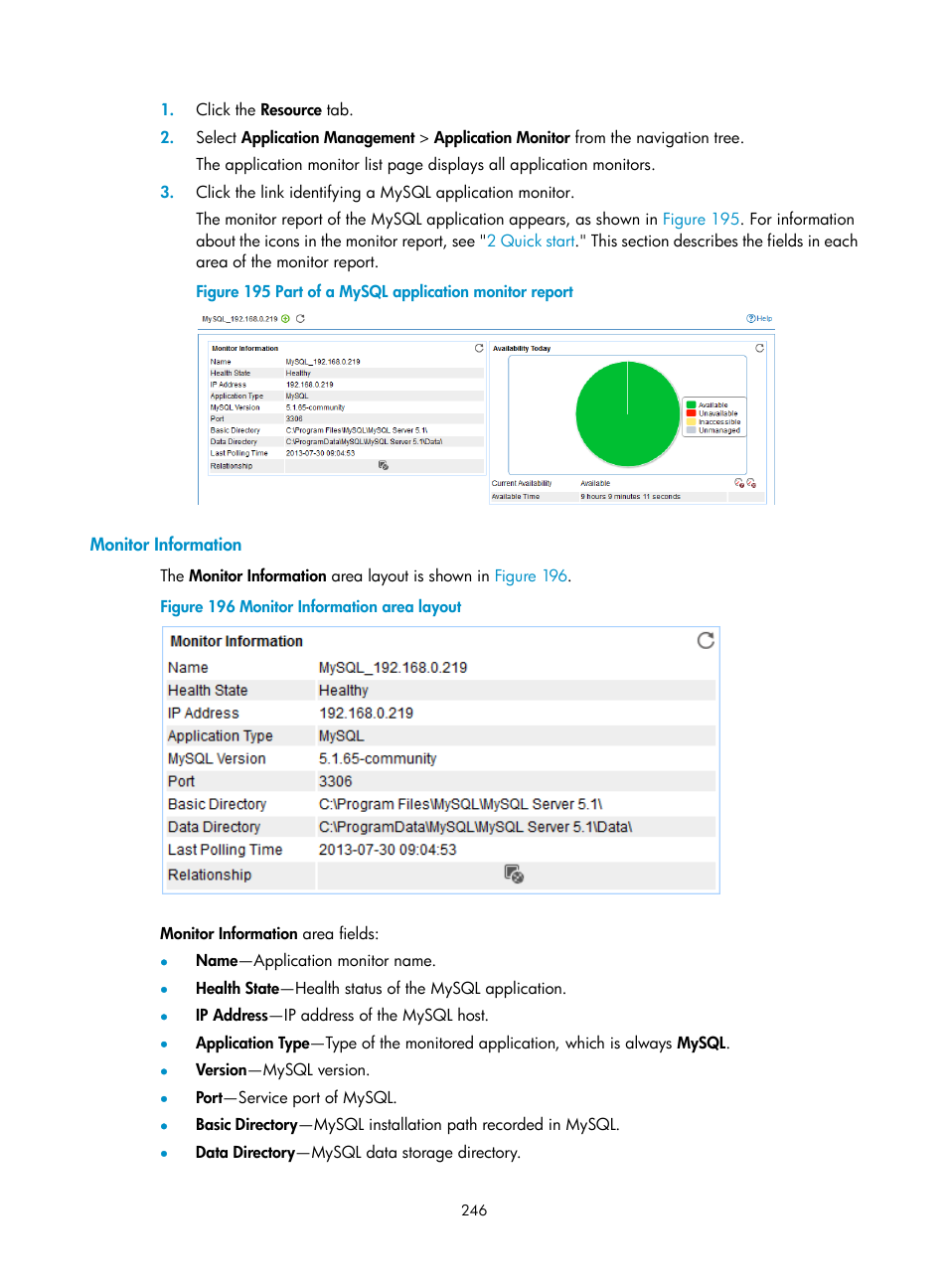 Monitor information | H3C Technologies H3C Intelligent Management Center User Manual | Page 260 / 740