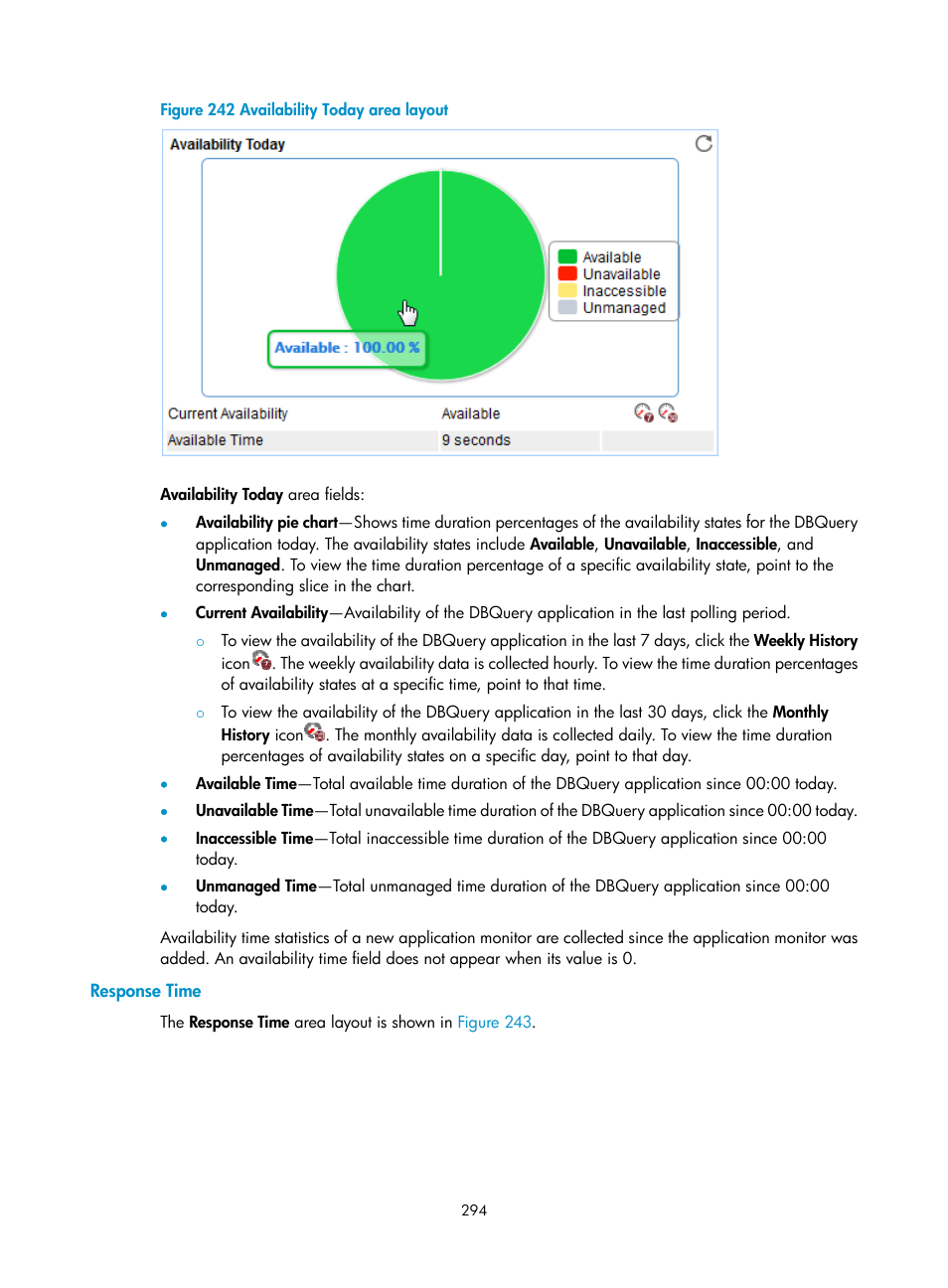 Response time, N in, Figure 242 | H3C Technologies H3C Intelligent Management Center User Manual | Page 308 / 740