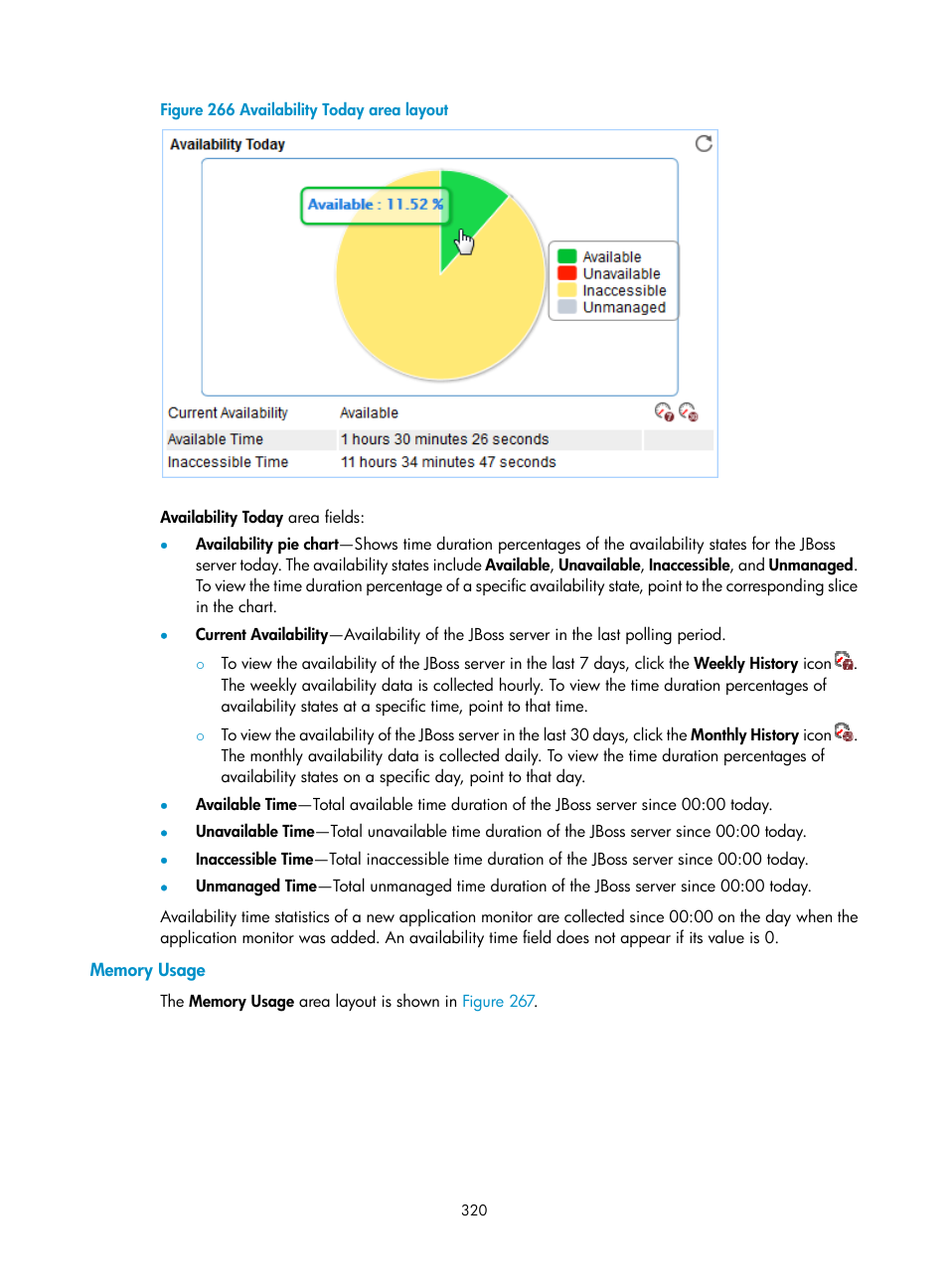 Memory usage, N in, Figure 266 | H3C Technologies H3C Intelligent Management Center User Manual | Page 334 / 740